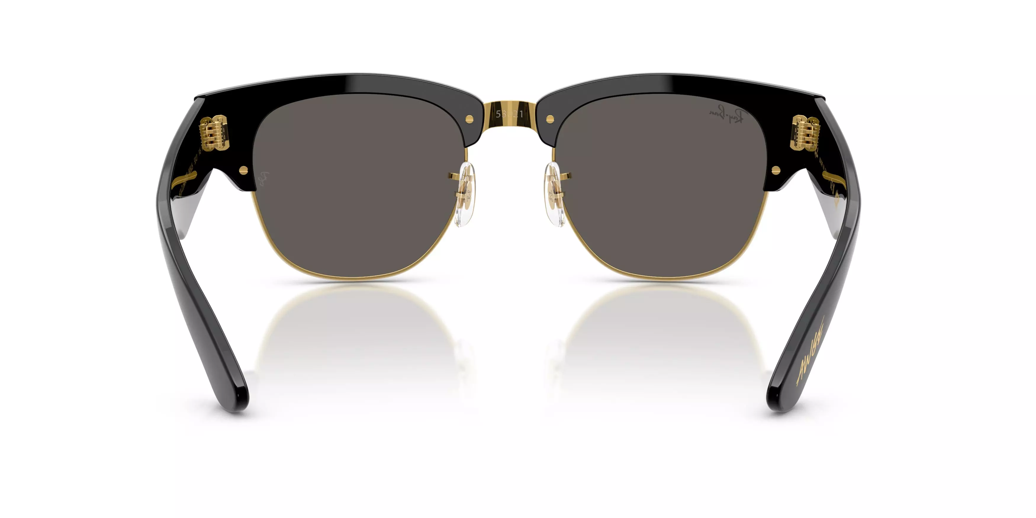 Ray-Ban A$AP Rocky Mega Clubmaster Ultra Black Sunglasses – Polished Black On Gold - BLACK/GOLD