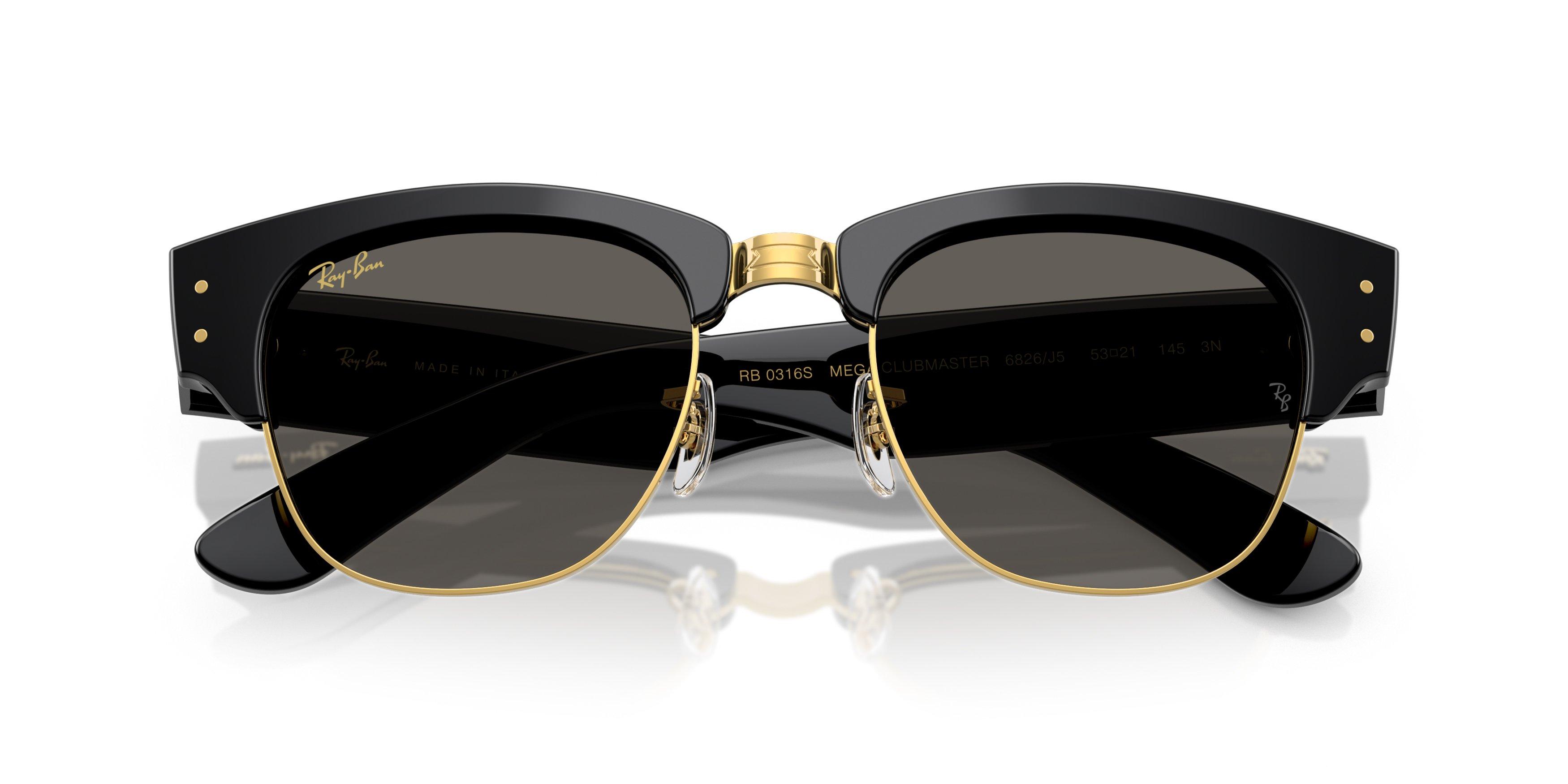 Ray-Ban A$AP Rocky Mega Clubmaster Ultra Black Sunglasses &ndash; Polished Black On Gold - BLACK/GOLD Thumbnail View 5