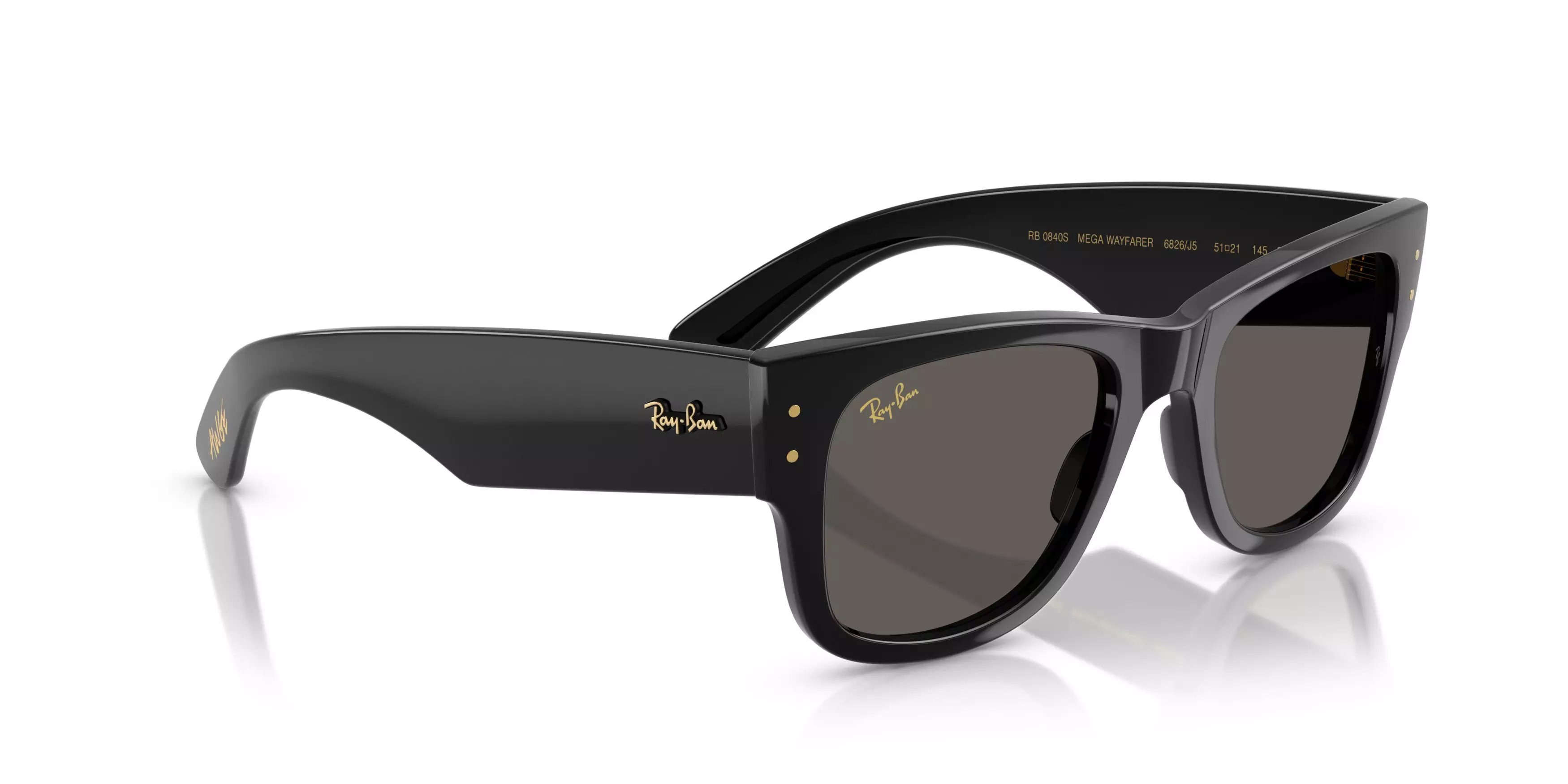 Ray-Ban A$AP Rocky Mega Wayfarer Ultra Black Sunglasses – Polished Black - BLACK