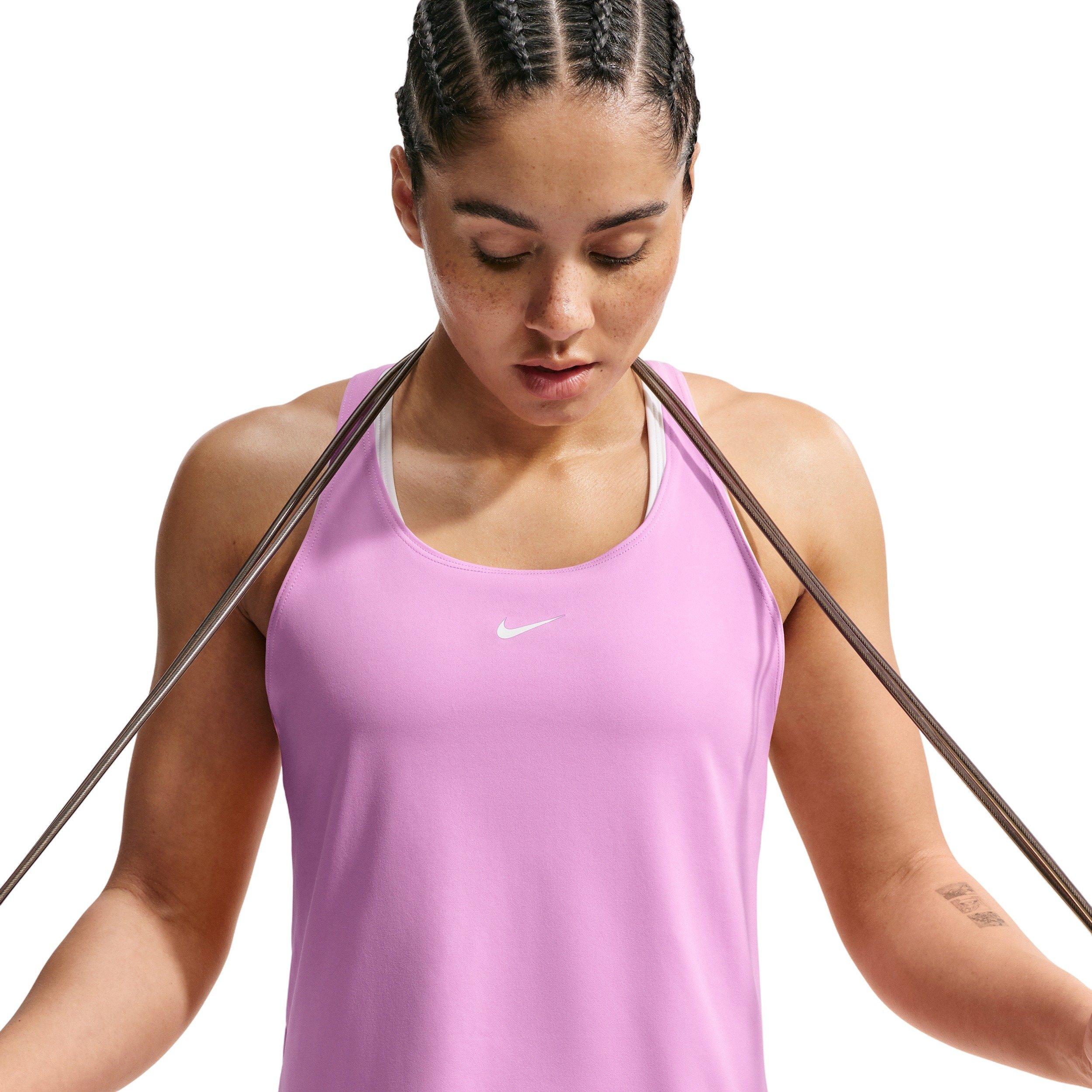 Nike Women's Pro Dri-FIT Tank Top - Lt Magenta - LT MAGENTA Thumbnail View 5