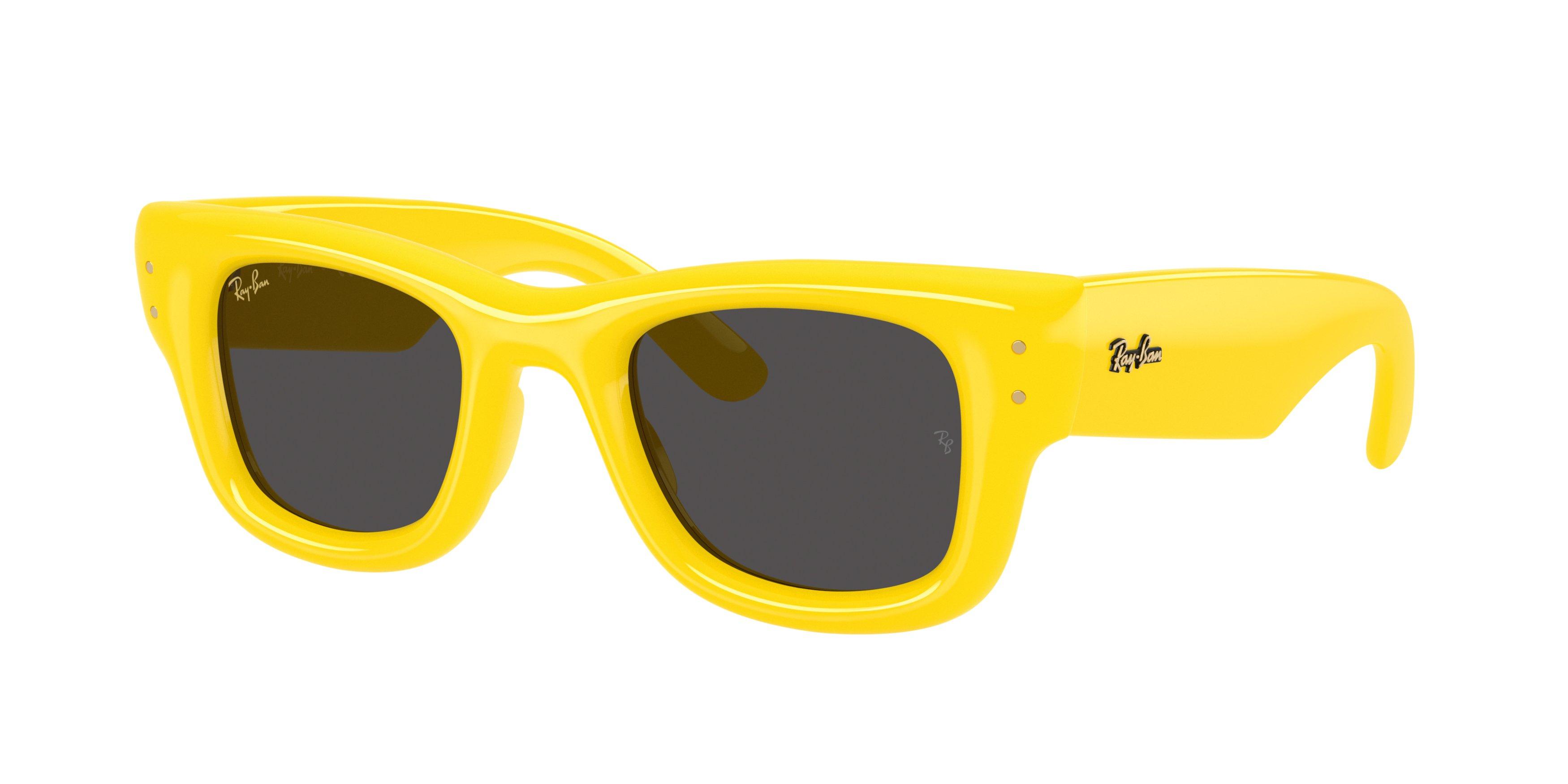 Ray-Ban A$AP Rocky Wayfarer Puffer Ultra Black Sunglasses &ndash; Polished Yellow - YELLOW/BLACK Thumbnail View 1
