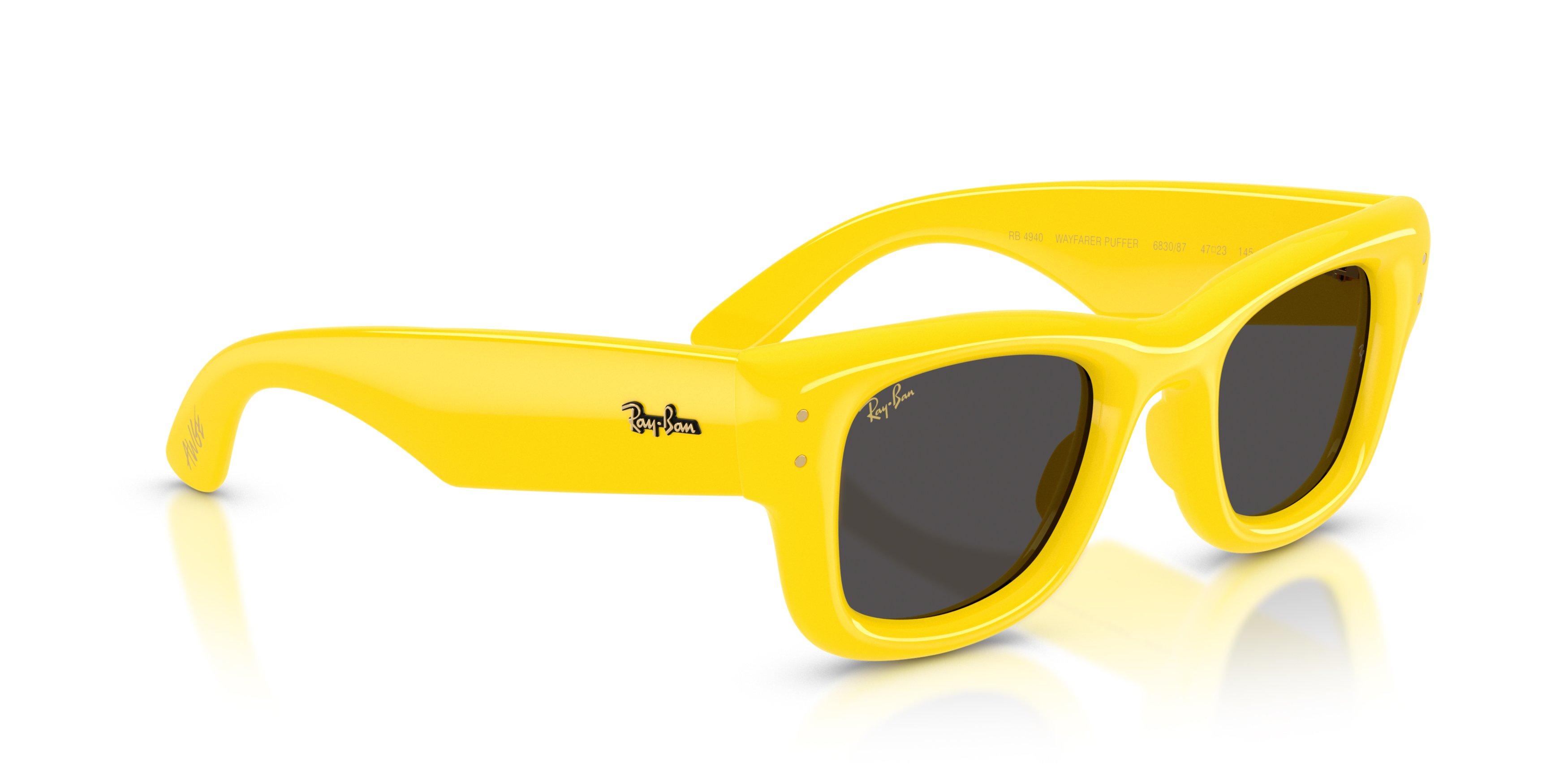 Ray-Ban A$AP Rocky Wayfarer Puffer Ultra Black Sunglasses &ndash; Polished Yellow - YELLOW/BLACK Thumbnail View 4