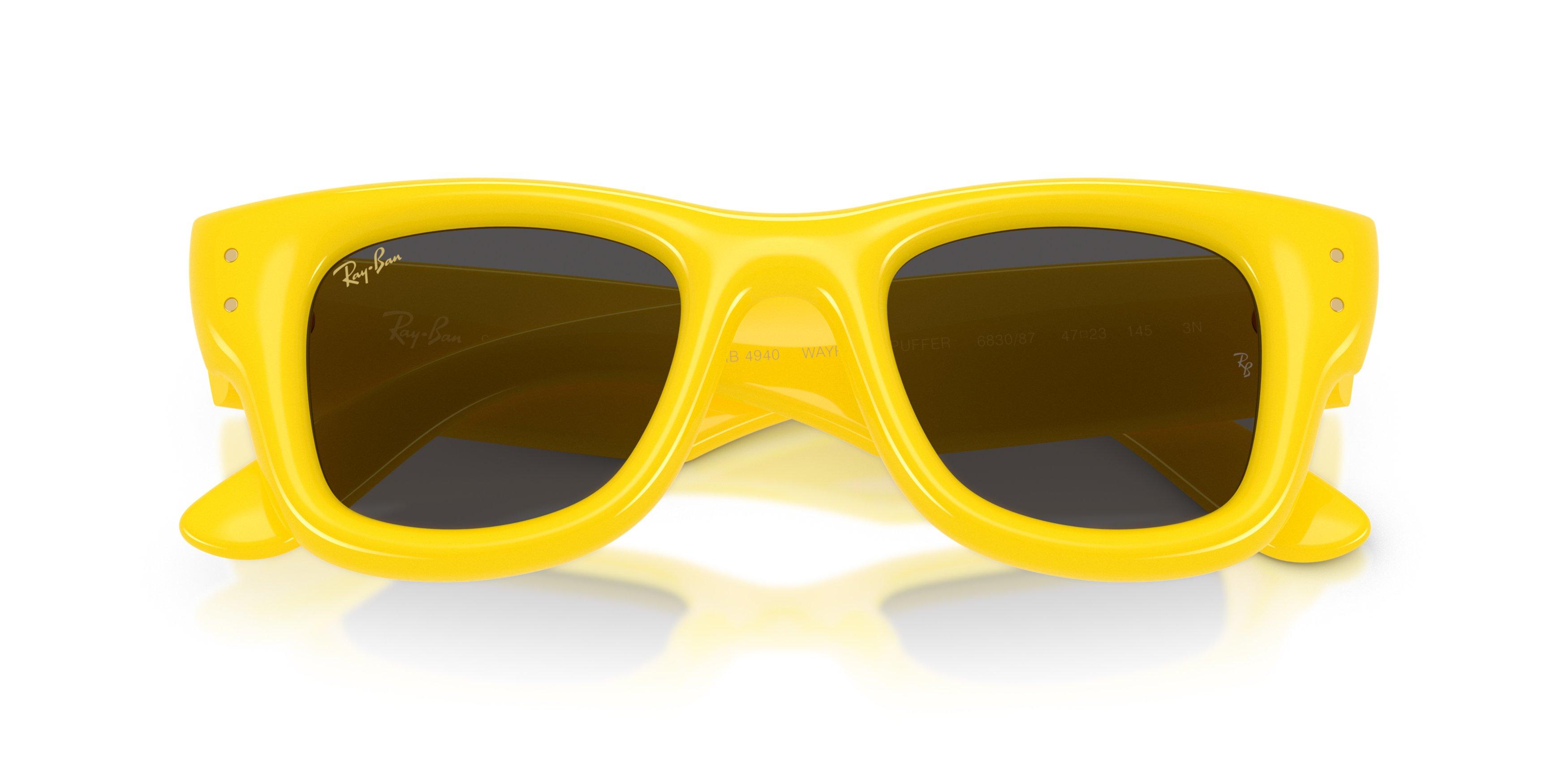 Ray-Ban A$AP Rocky Wayfarer Puffer Ultra Black Sunglasses &ndash; Polished Yellow - YELLOW/BLACK Thumbnail View 5