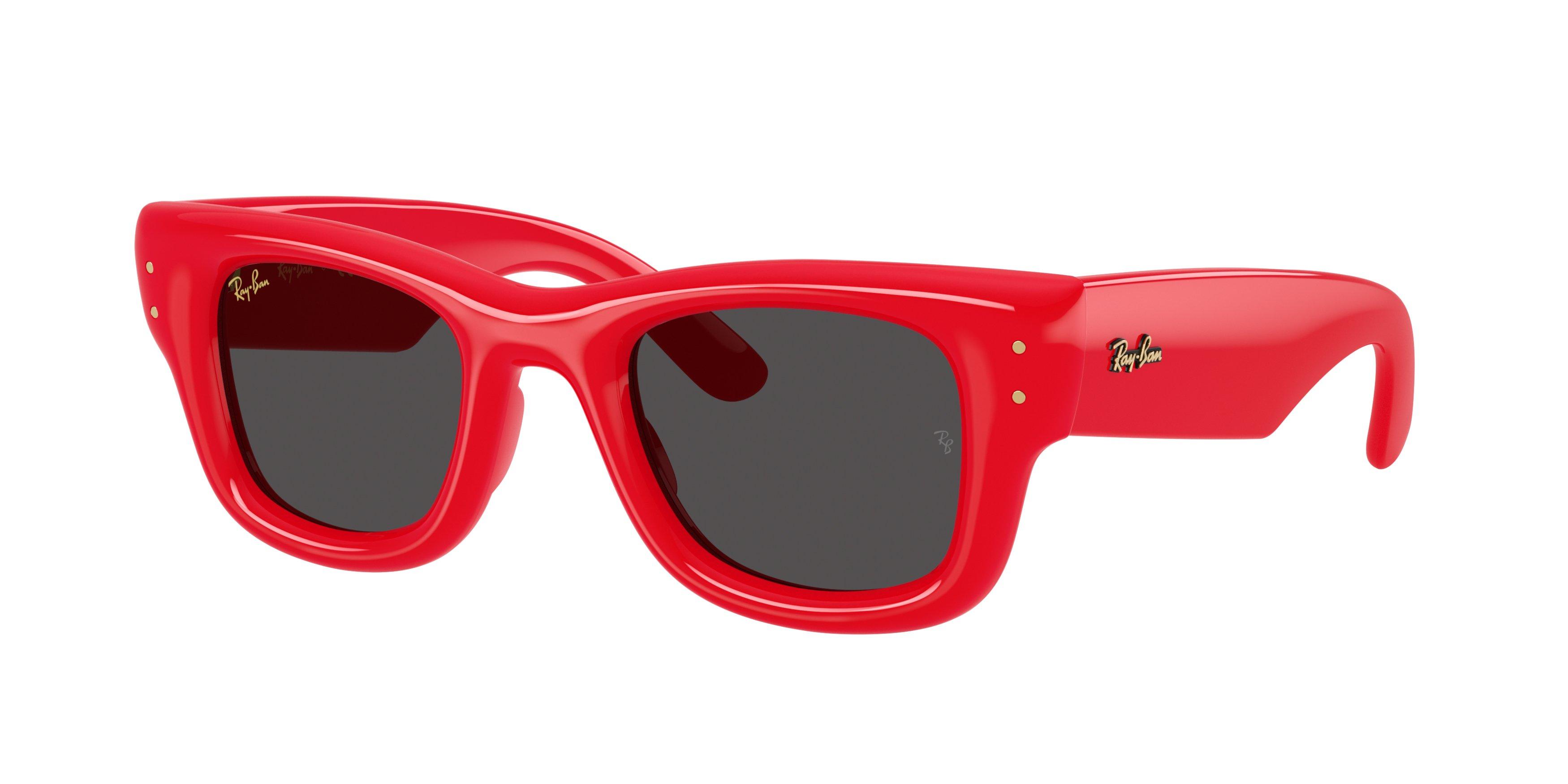 Ray-Ban A$AP Rocky Wayfarer Puffer Ultra Black Sunglasses &ndash; Polished Red - RED/BLACK Thumbnail View 1
