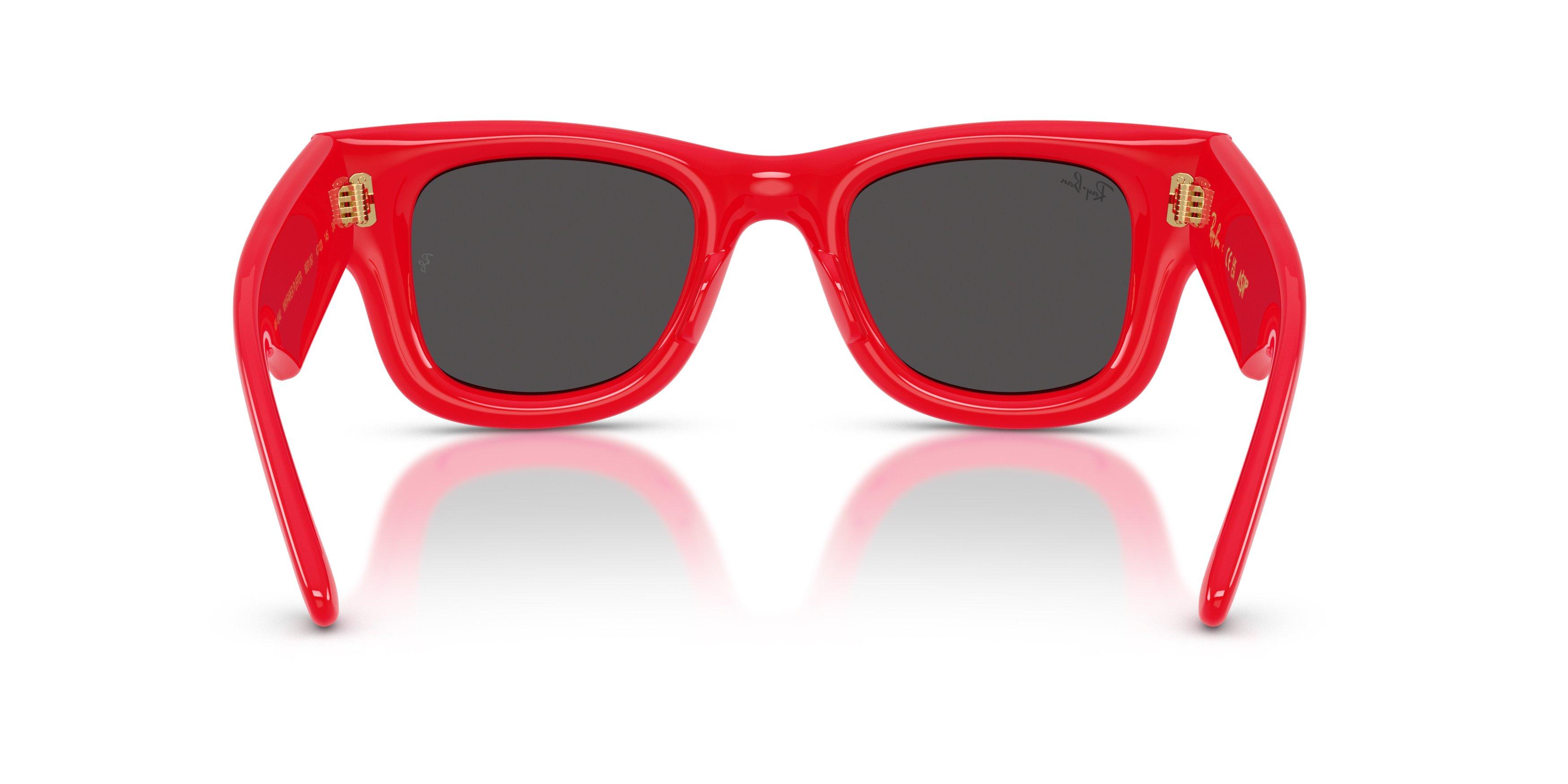 Ray-Ban A$AP Rocky Wayfarer Puffer Ultra Black Sunglasses &ndash; Polished Red - RED/BLACK Thumbnail View 3