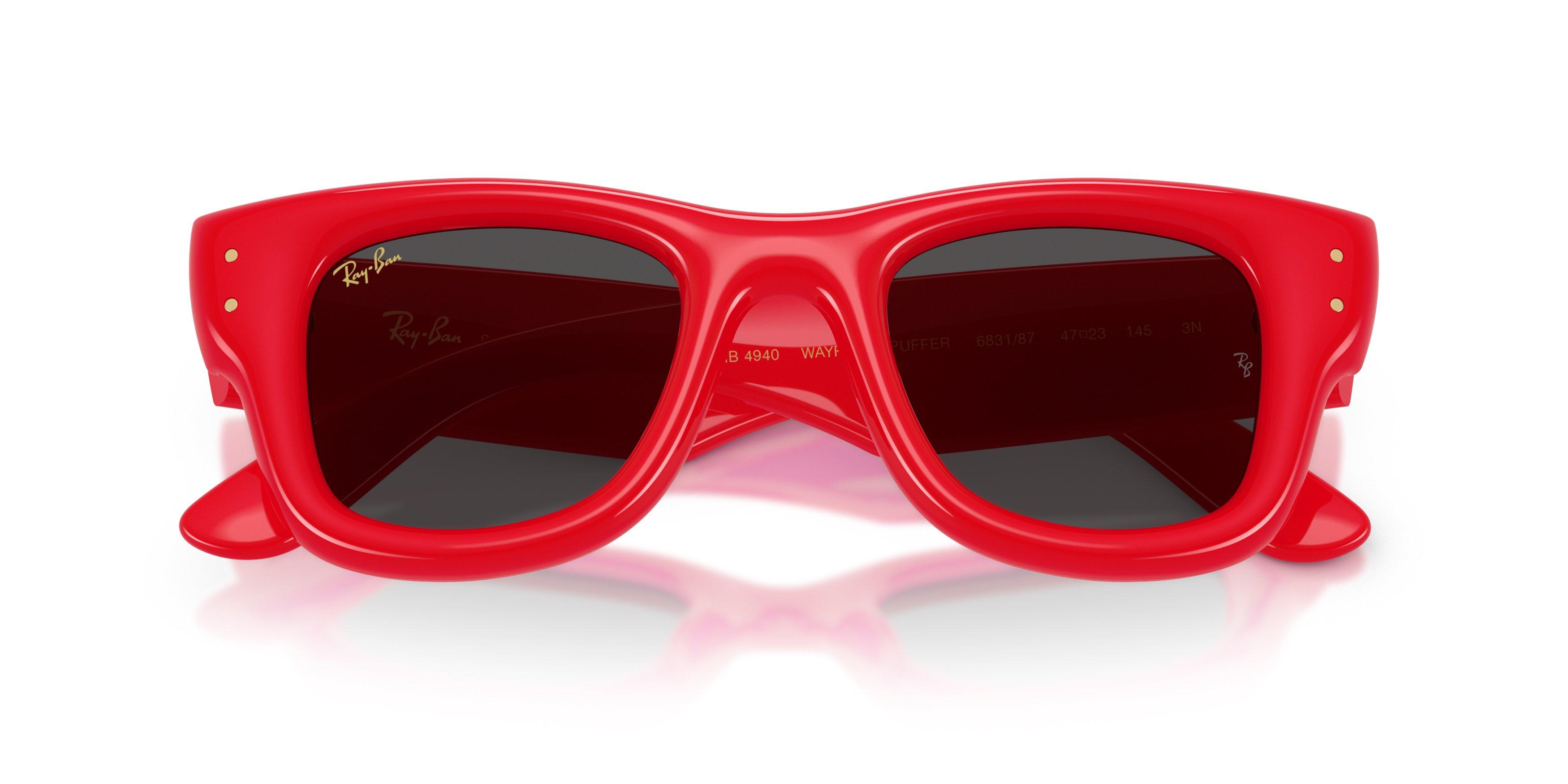 Ray-Ban A$AP Rocky Wayfarer Puffer Ultra Black Sunglasses &ndash; Polished Red - RED/BLACK Thumbnail View 5