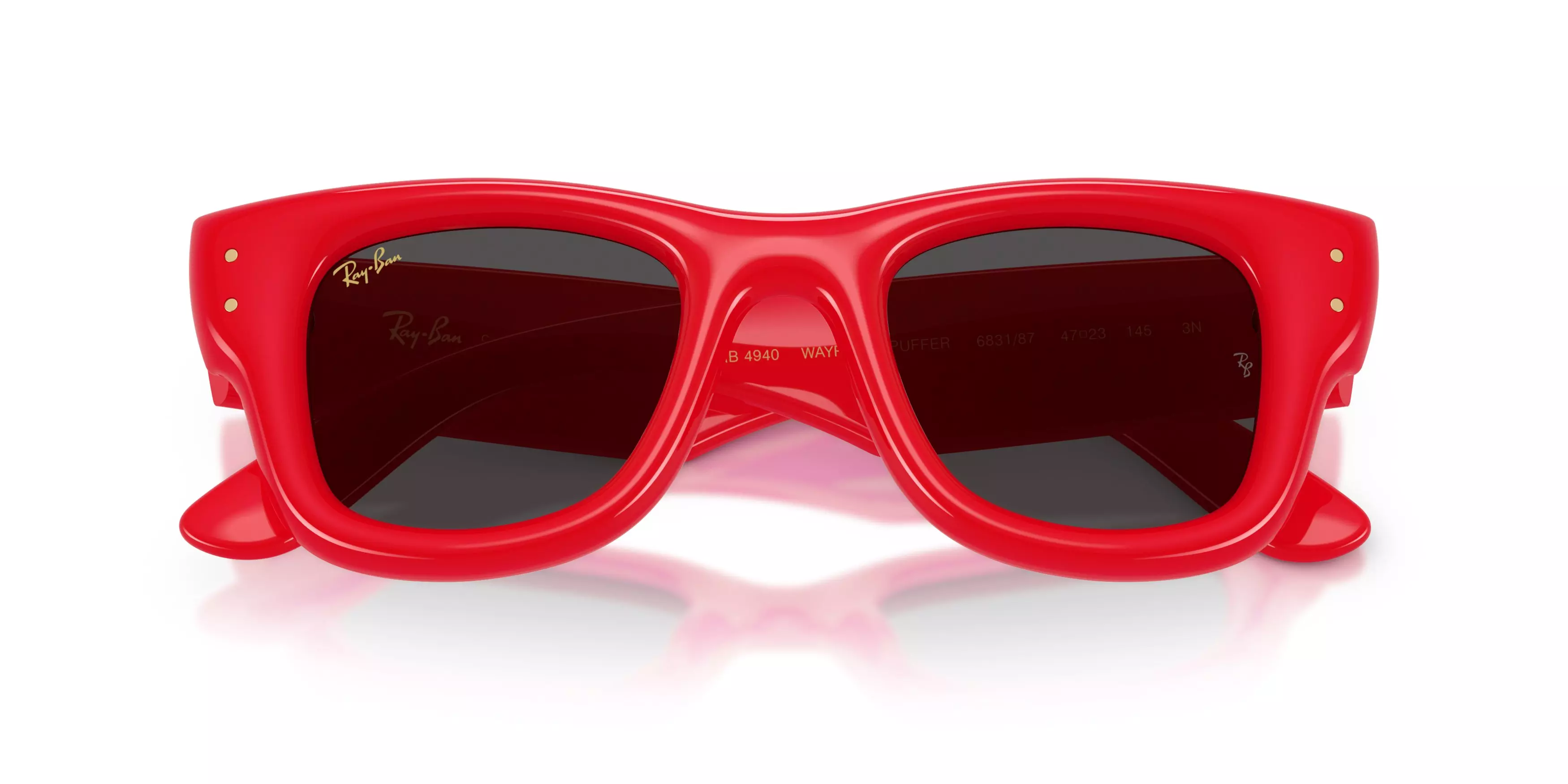 Ray-Ban A$AP Rocky Wayfarer Puffer Ultra Black Sunglasses – Polished Red - RED/BLACK