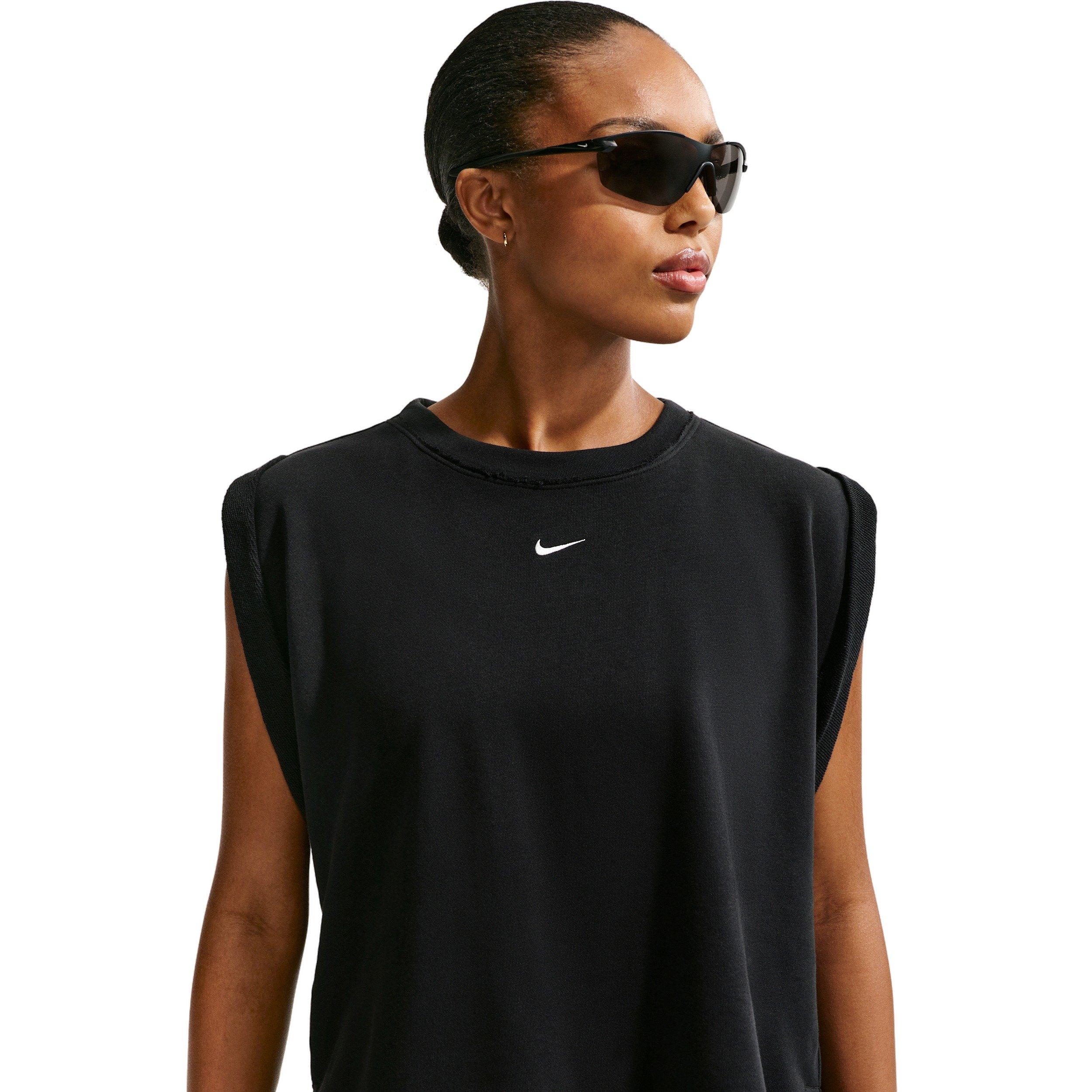 Nike Women's Sportswear Chill Terry Oversized Tank Top - BLACK/OFF-WHITE Thumbnail View 1