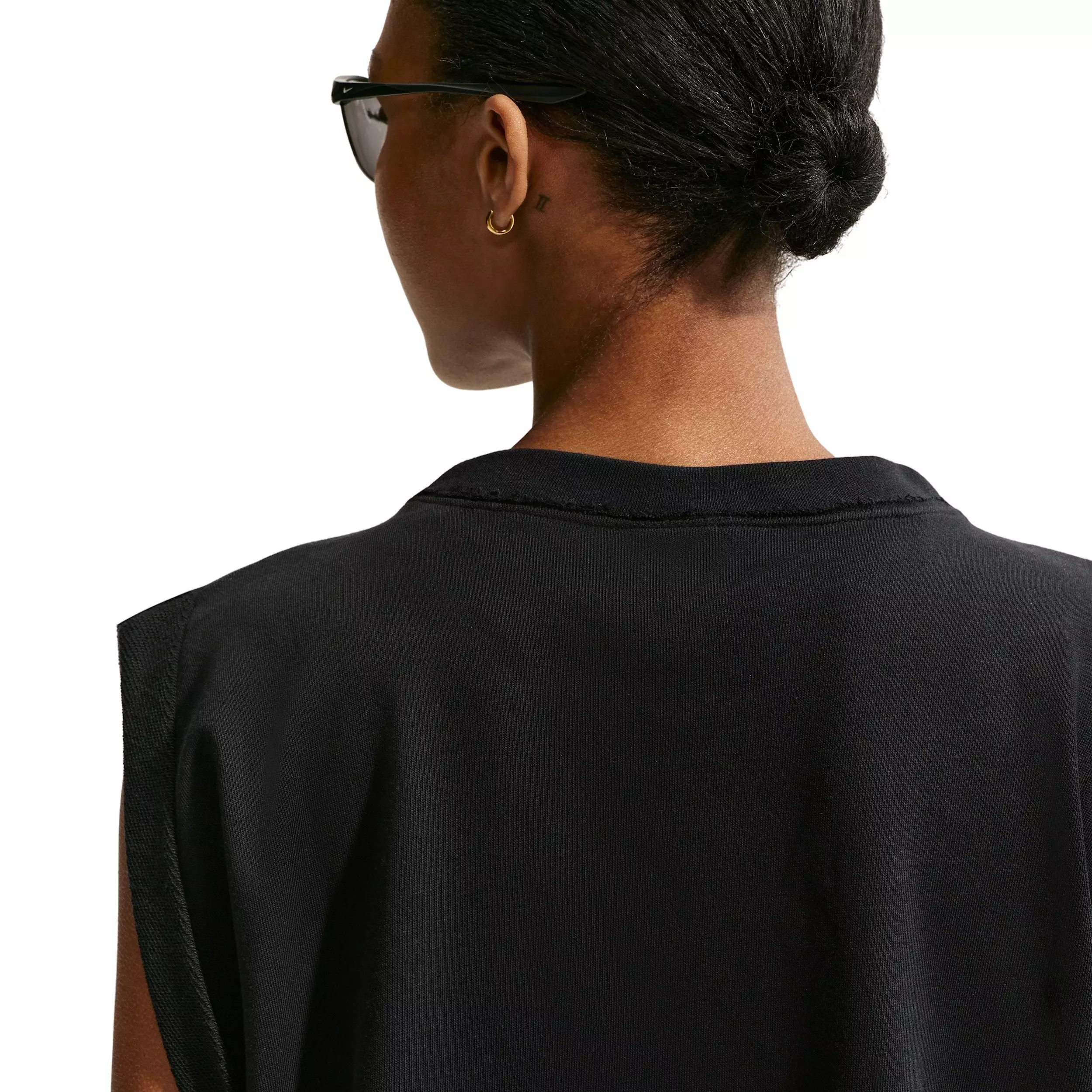 Nike Women's Sportswear Chill Terry Oversized Tank Top - BLACK/OFF-WHITE