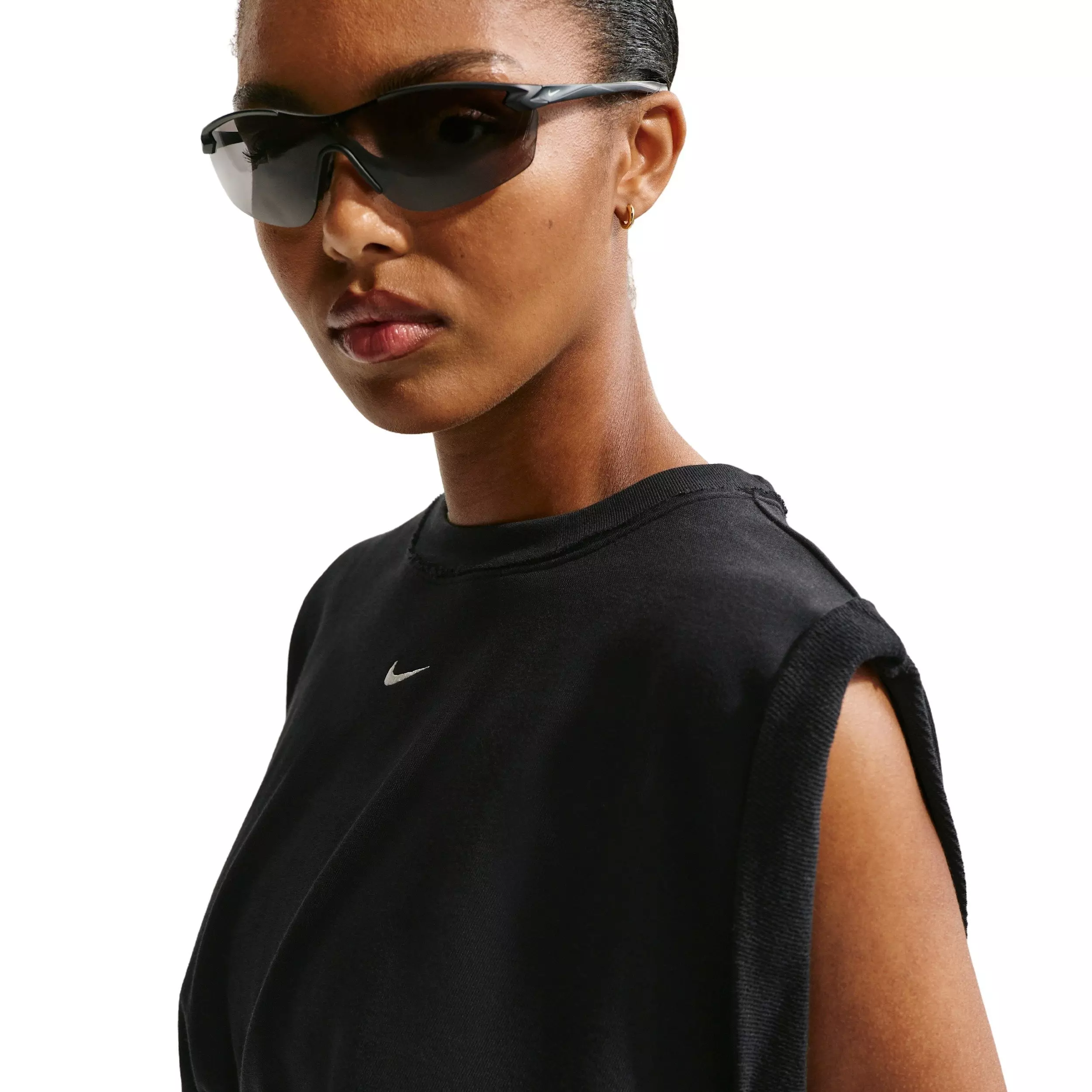 Nike Women's Sportswear Chill Terry Oversized Tank Top - BLACK/OFF-WHITE