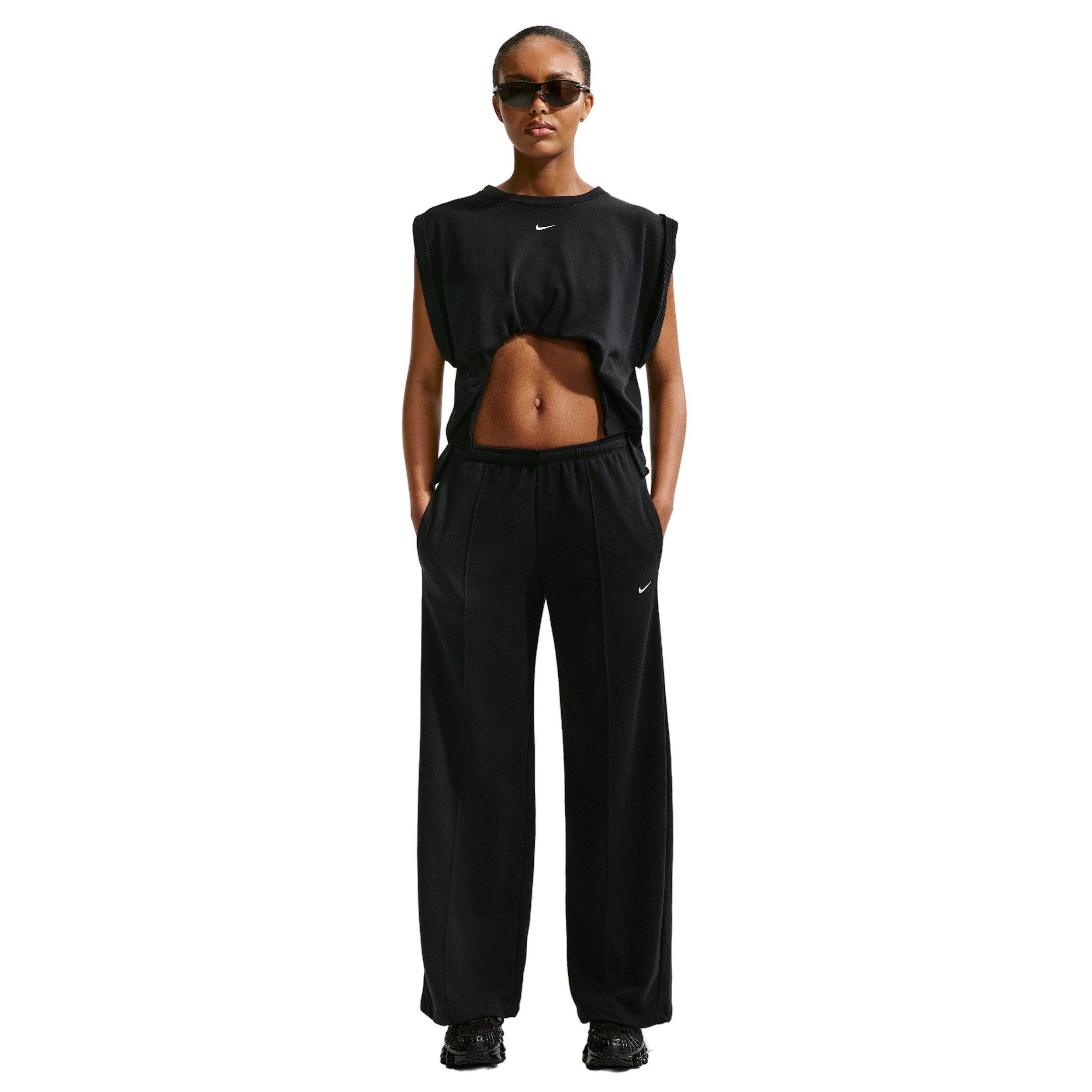 Nike Women's Sportswear Chill Terry Oversized Tank Top - BLACK/OFF-WHITE Thumbnail View 4