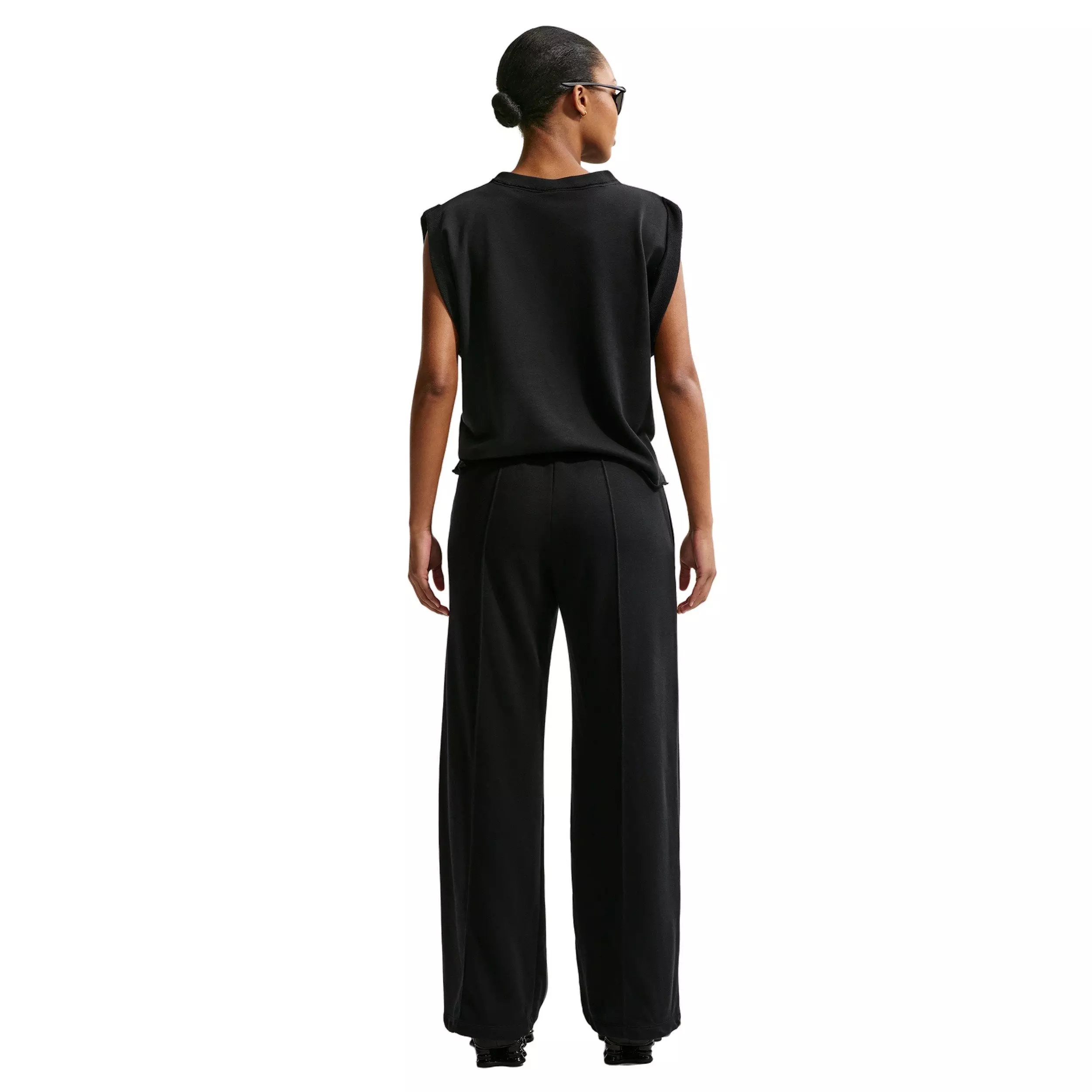 Nike Women's Sportswear Chill Terry Oversized Tank Top - BLACK/OFF-WHITE