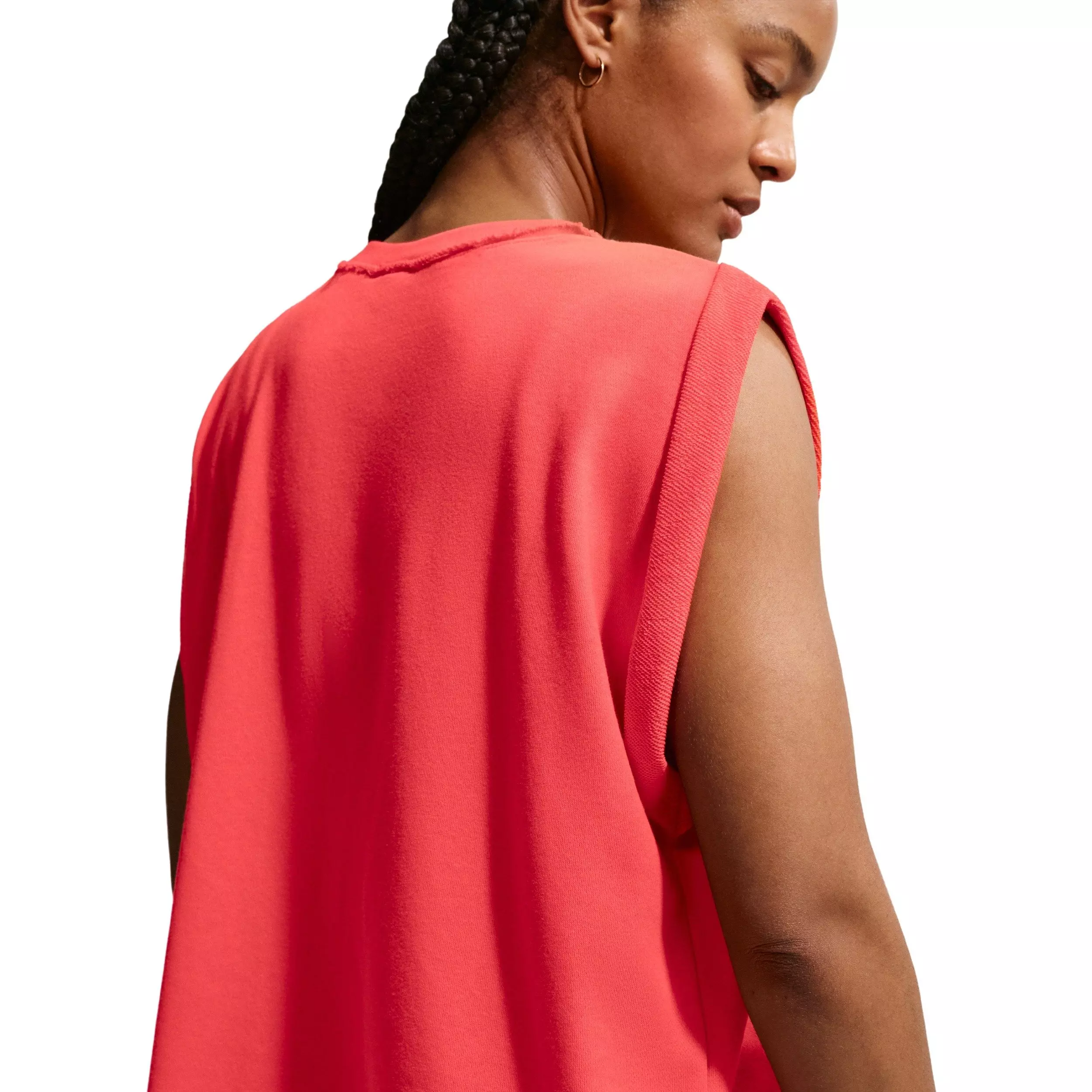 Nike Women's Sportswear Chill Terry Oversized Tank Top - CRIMSON