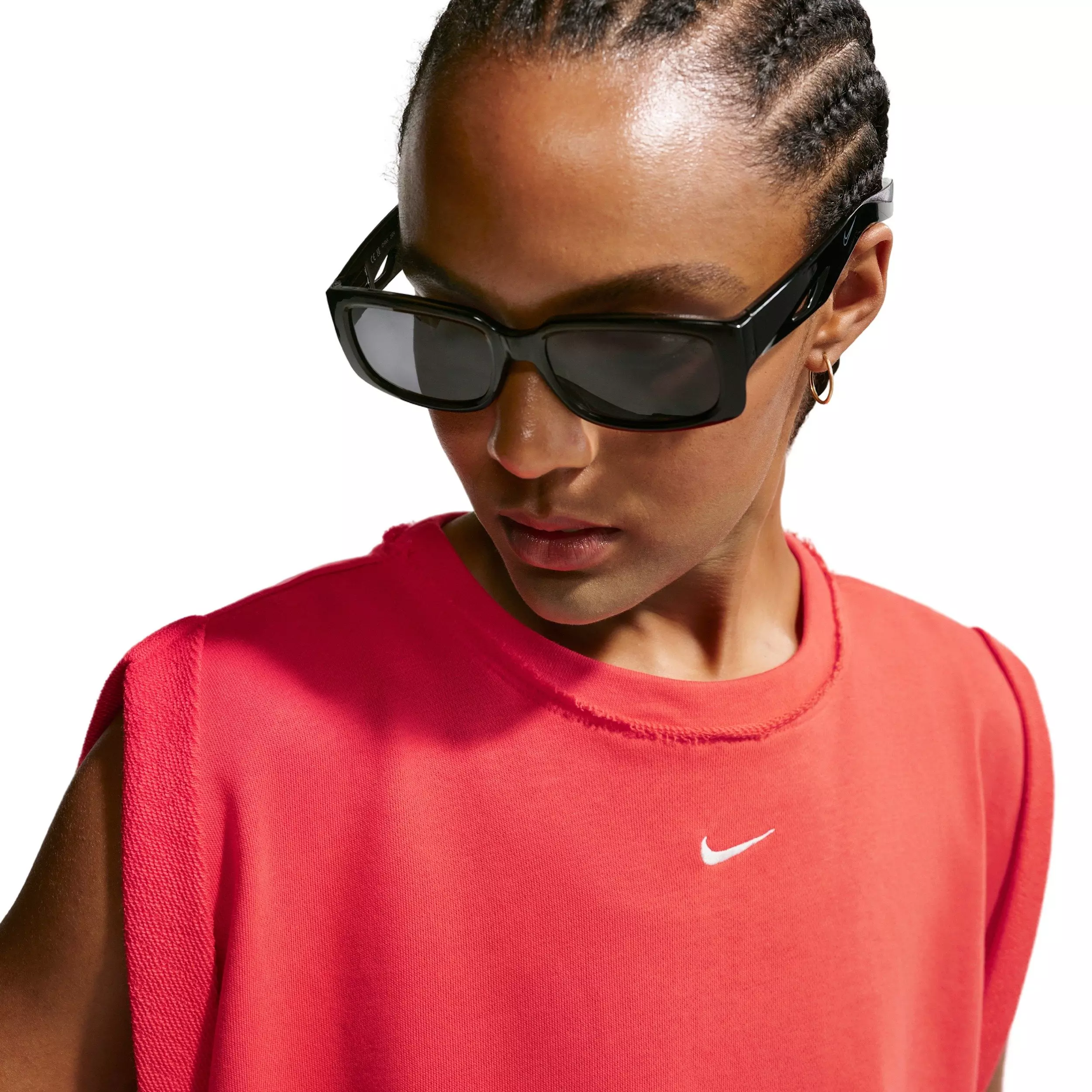 Nike Women's Sportswear Chill Terry Oversized Tank Top - CRIMSON