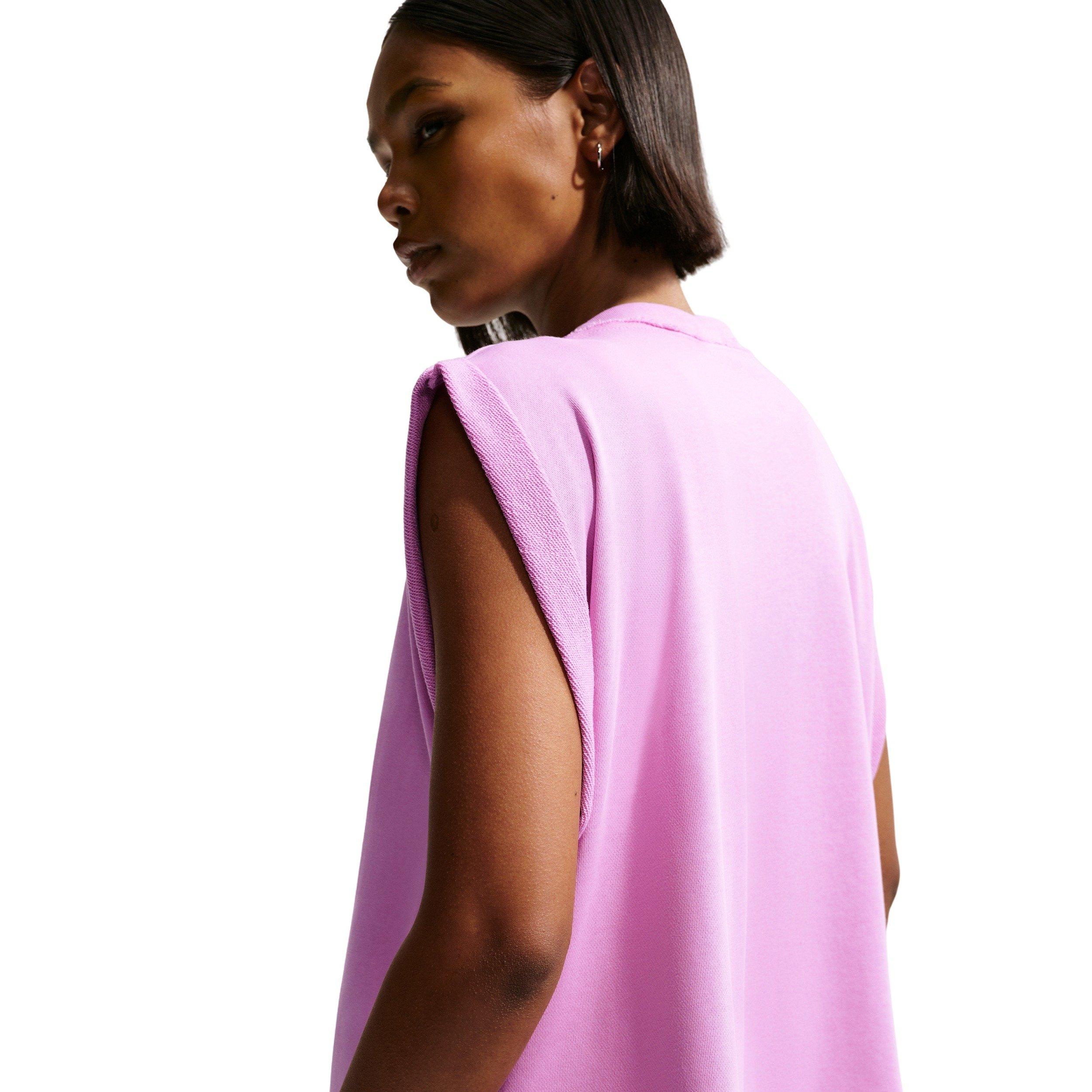 Nike Women's Sportswear Chill Terry Oversized Tank Top - MAGENTA Thumbnail View 2