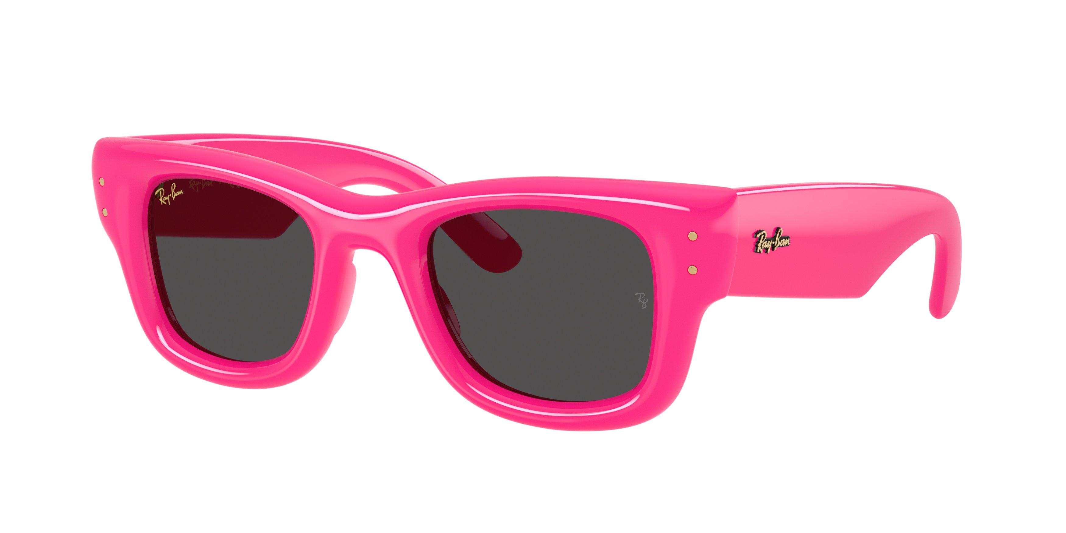 Ray-Ban A$AP Rocky Wayfarer Puffer Ultra Black Sunglasses &ndash; Polished Fucsia - PINK/BLACK Thumbnail View 1
