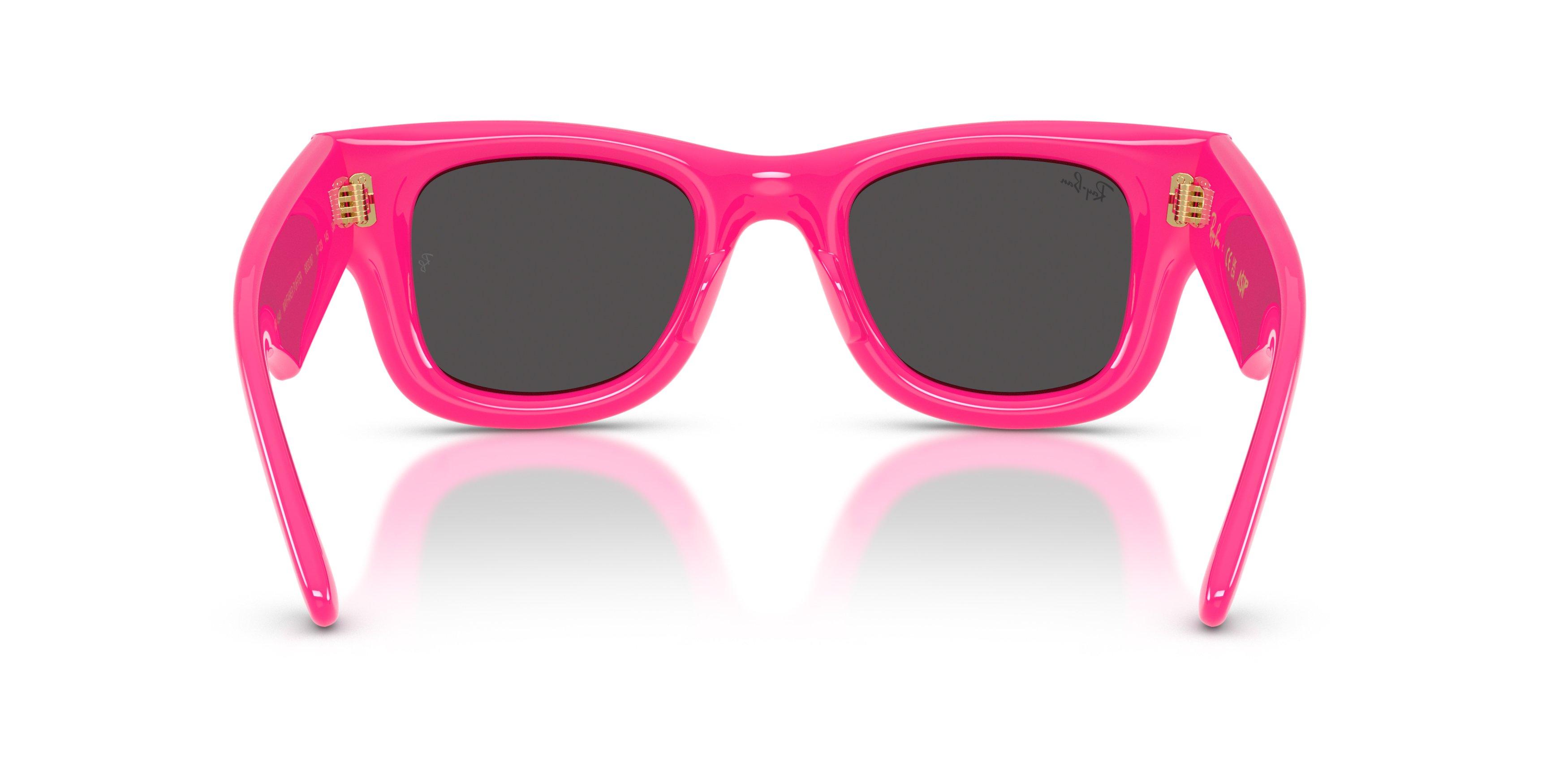 Ray-Ban A$AP Rocky Wayfarer Puffer Ultra Black Sunglasses &ndash; Polished Fucsia - PINK/BLACK Thumbnail View 3