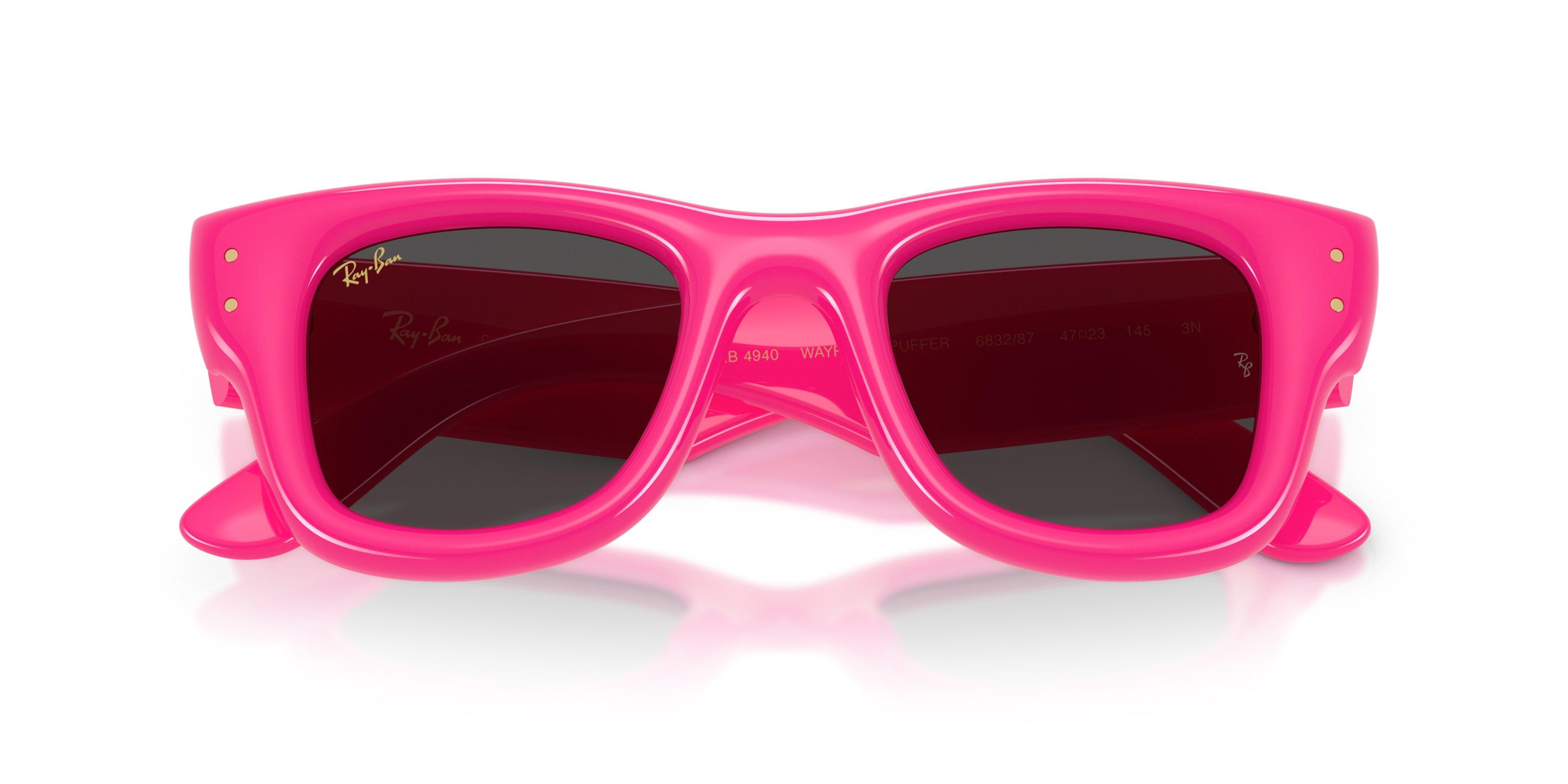 Ray-Ban A$AP Rocky Wayfarer Puffer Ultra Black Sunglasses &ndash; Polished Fucsia - PINK/BLACK Thumbnail View 5