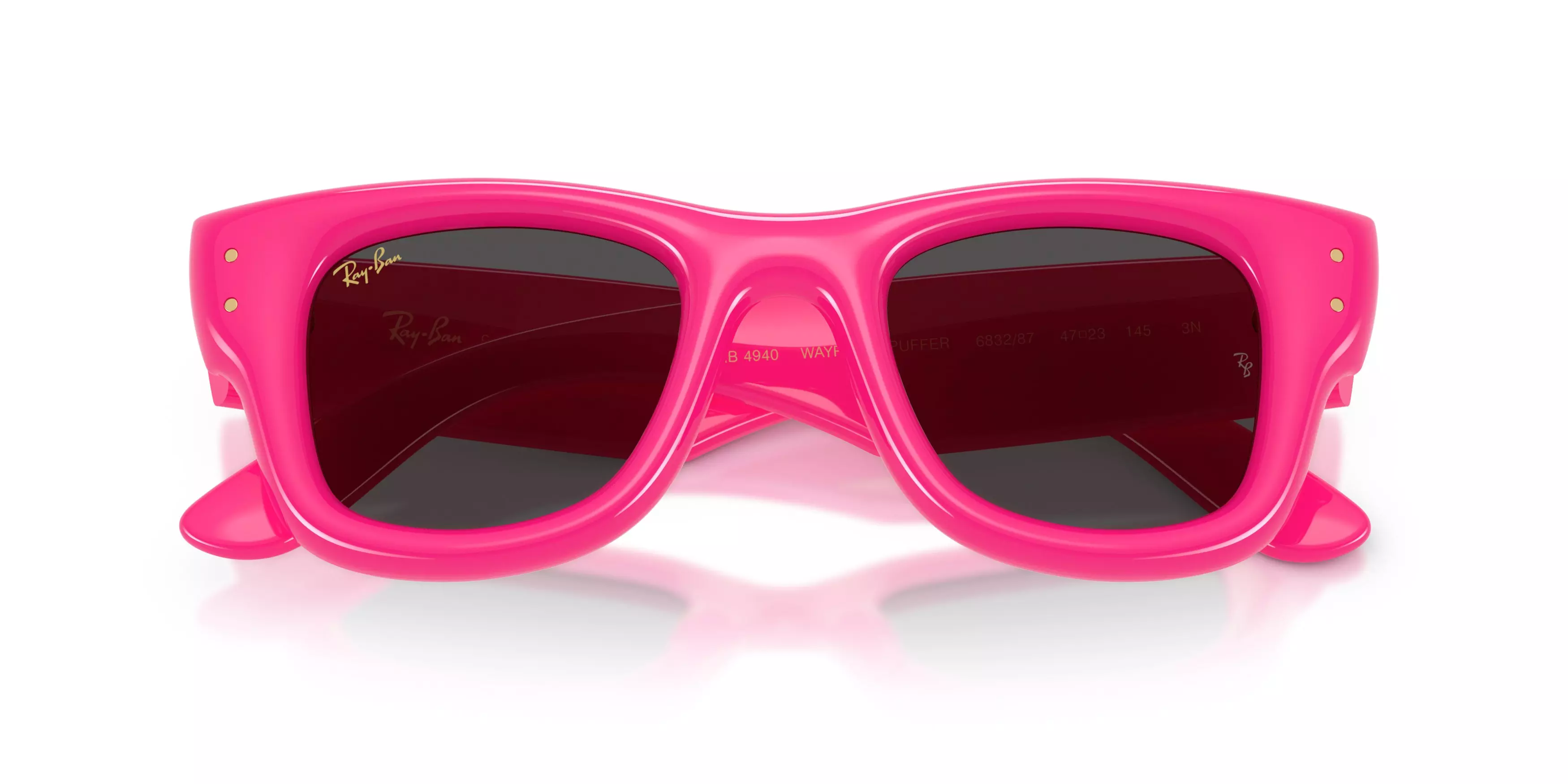 Ray-Ban A$AP Rocky Wayfarer Puffer Ultra Black Sunglasses – Polished Fucsia - PINK/BLACK