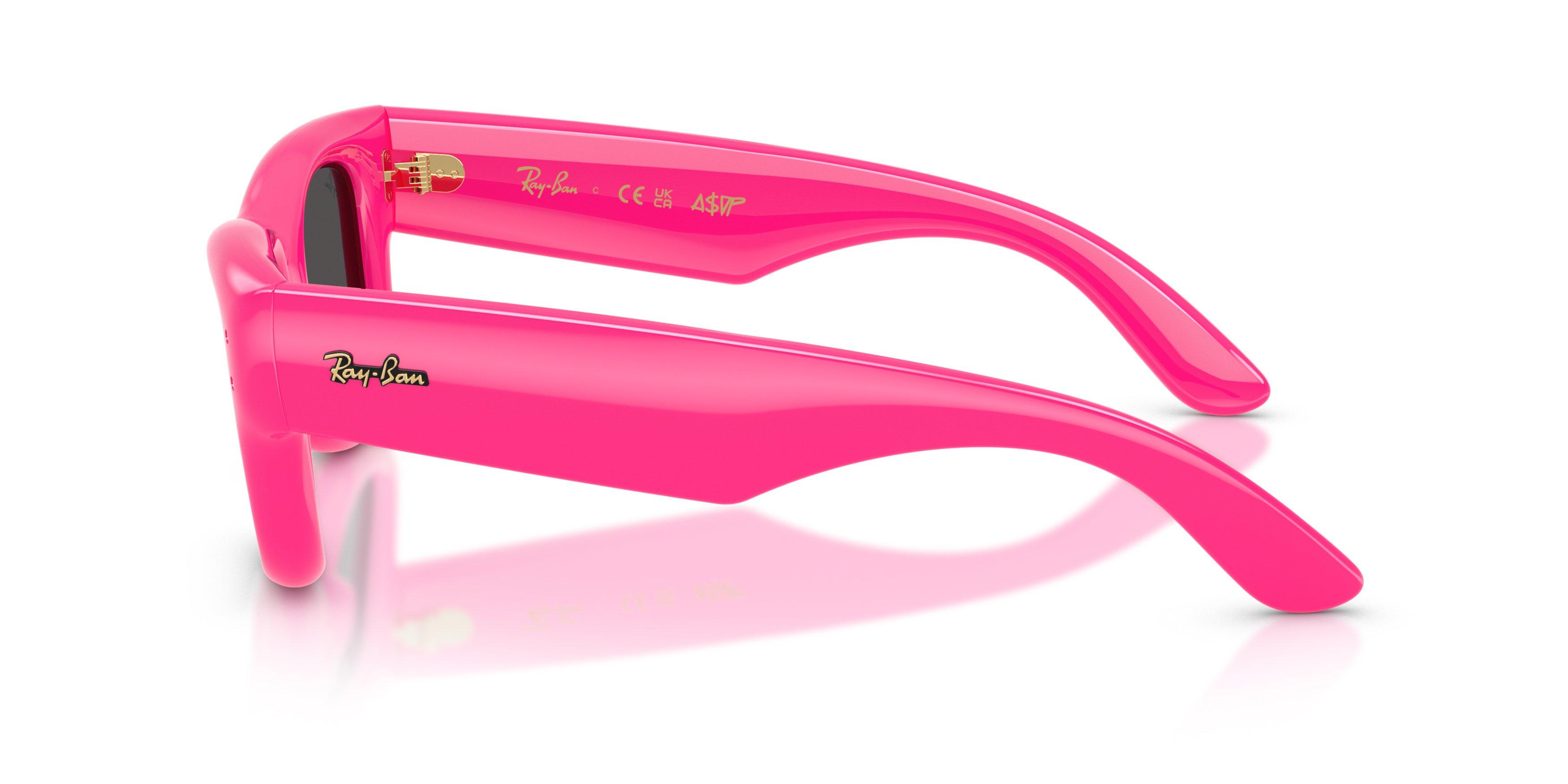 Ray-Ban A$AP Rocky Wayfarer Puffer Ultra Black Sunglasses &ndash; Polished Fucsia - PINK/BLACK Thumbnail View 6