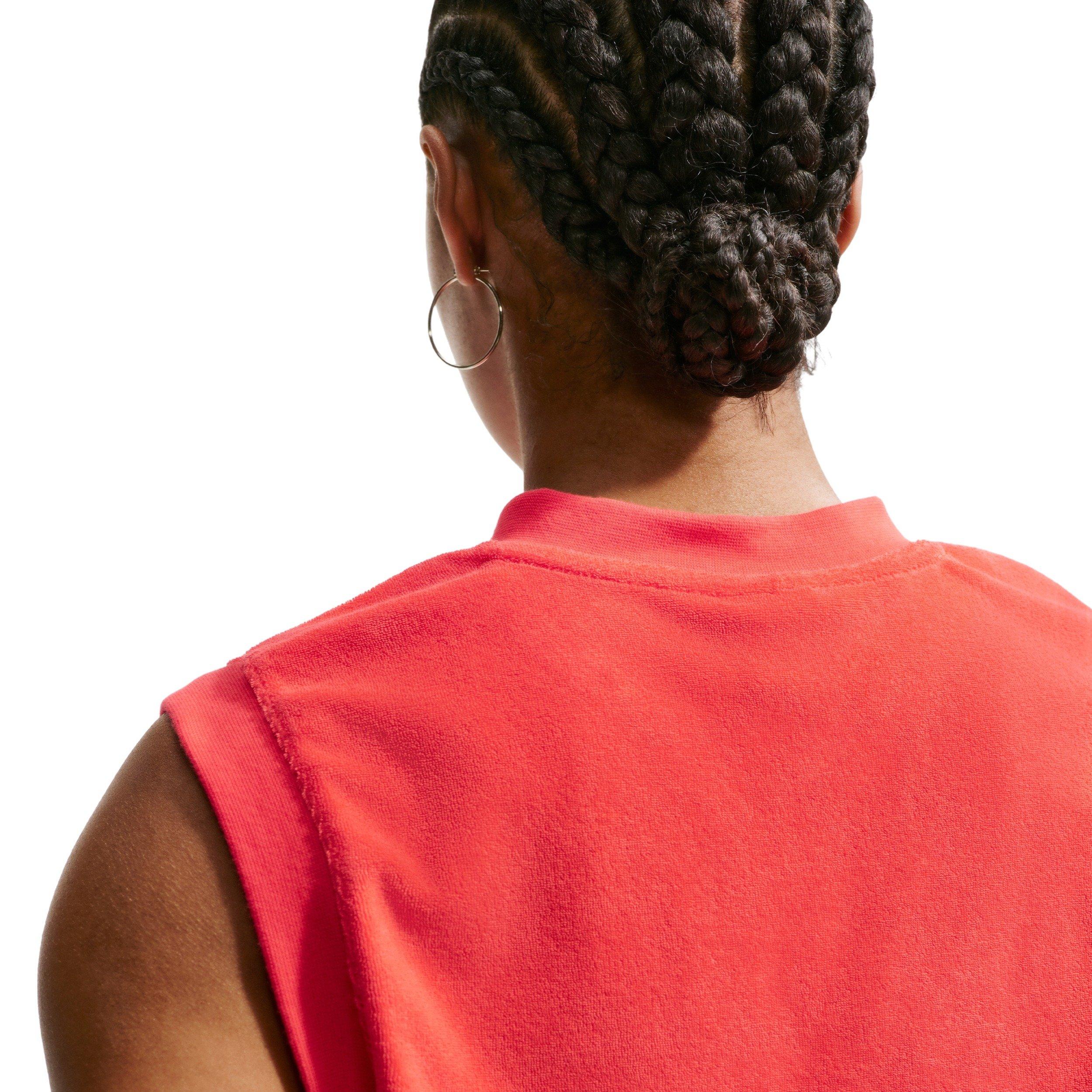 Nike Women's Sportswear Chill Terry Tank Top - CRIMSON Thumbnail View 2