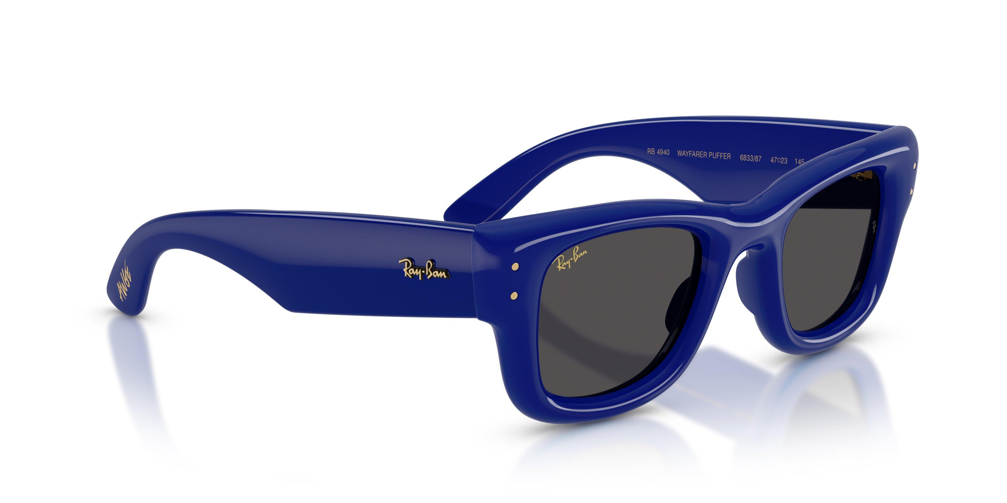 Ray-Ban A$AP Rocky Wayfarer Puffer Ultra Black Sunglasses &ndash; Polished Blue - BLUE/BLACK Thumbnail View 4