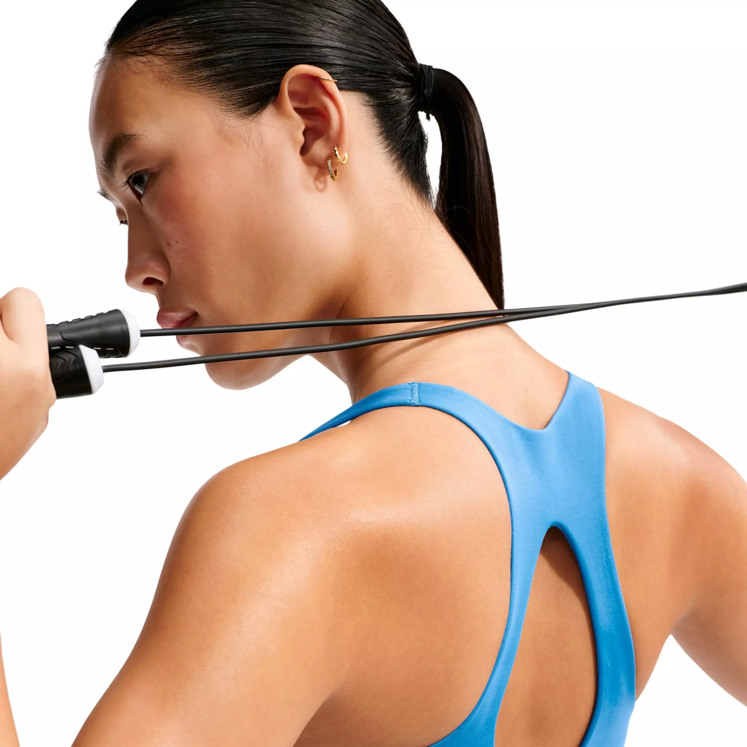 Nike Women's Swoosh Medium-Support Padded Sports Bra Tank - BLUE