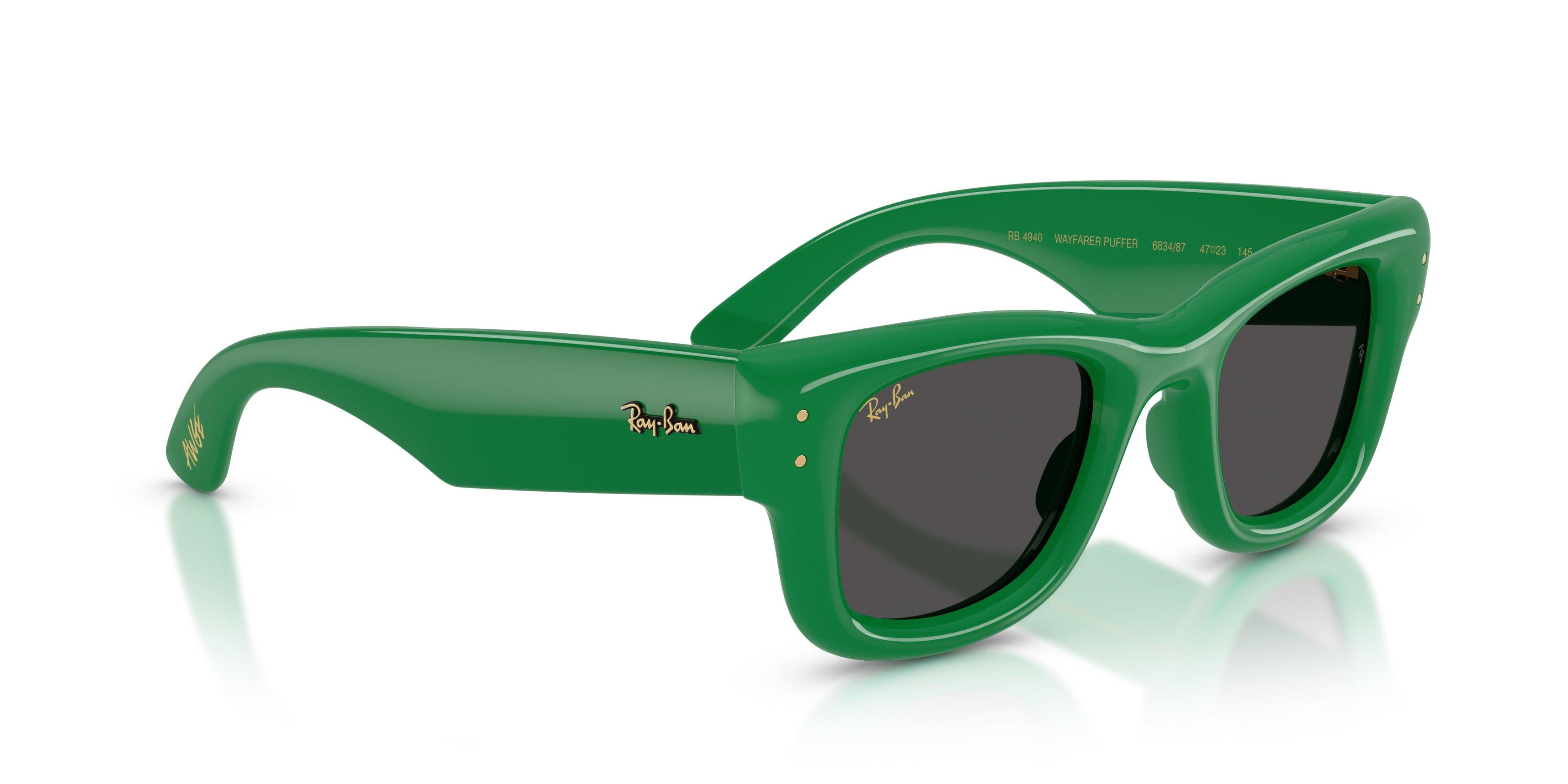 Ray-Ban A$AP Rocky Wayfarer Puffer Ultra Black Sunglasses &ndash; Polished Green - GREEN/BLACK Thumbnail View 4