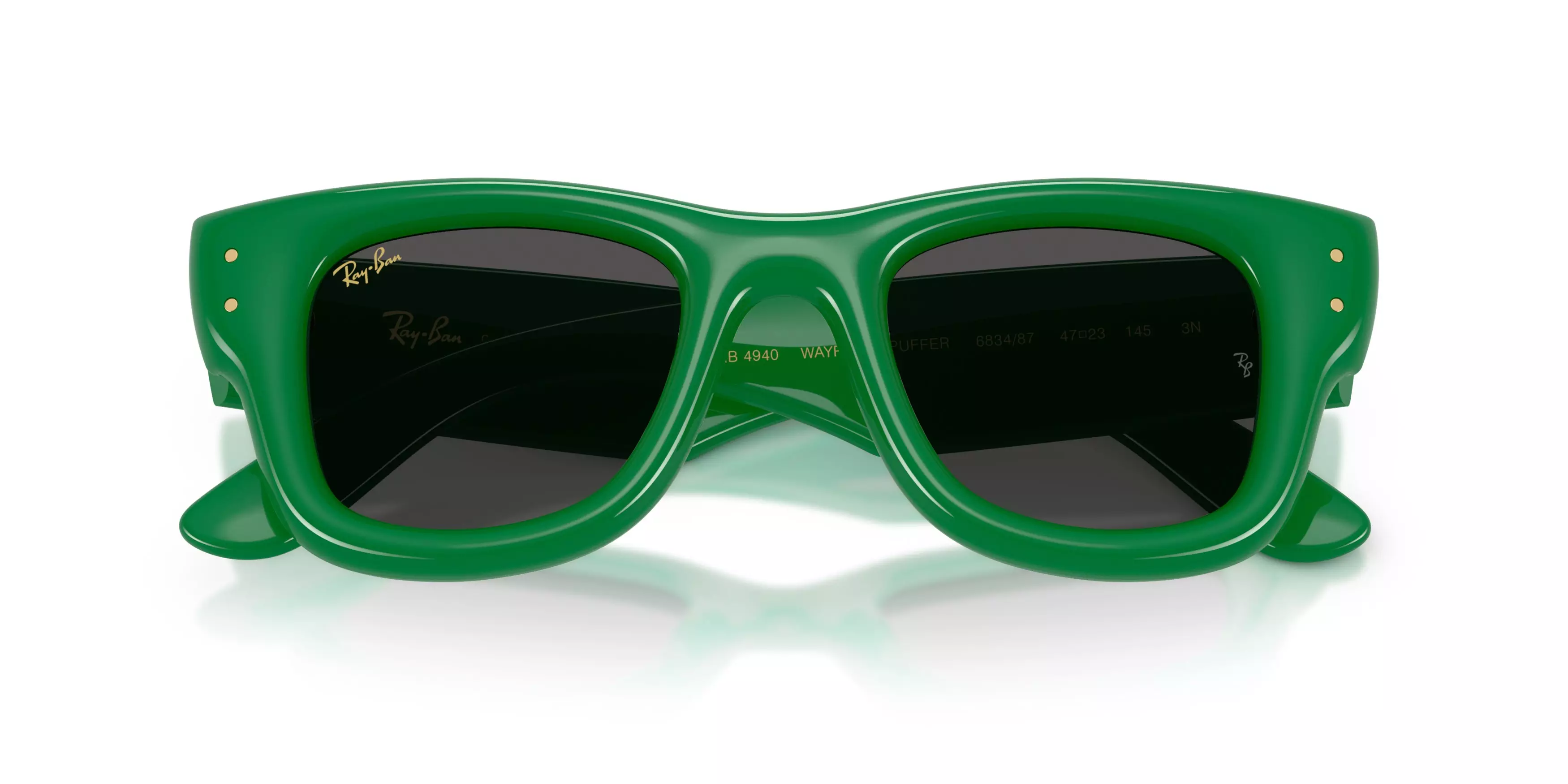 Ray-Ban A$AP Rocky Wayfarer Puffer Ultra Black Sunglasses – Polished Green - GREEN/BLACK