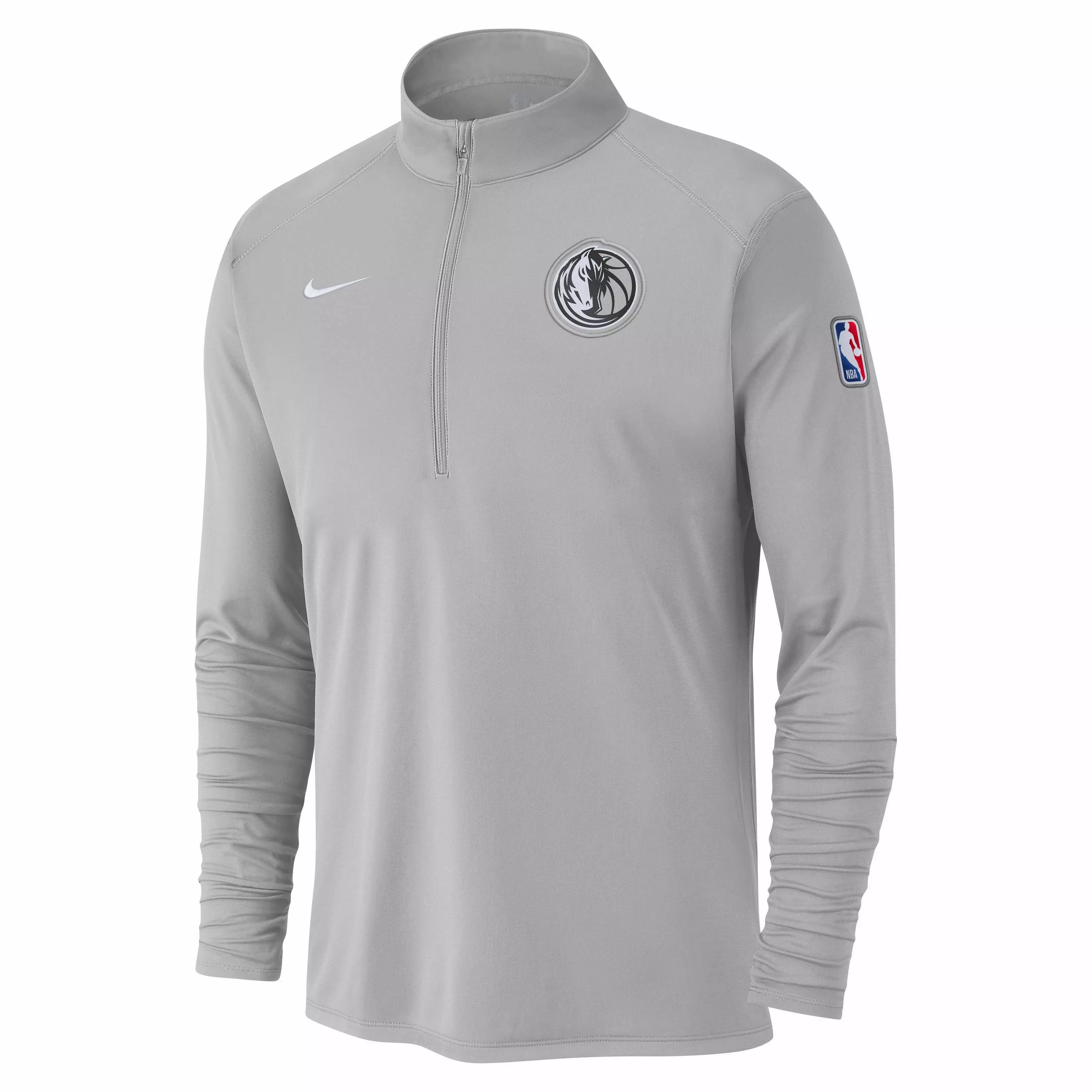 Nike Men's Dri-FIT NBA Dallas Mavericks 1/2-Zip Long Sleeve CE Top - SILVER