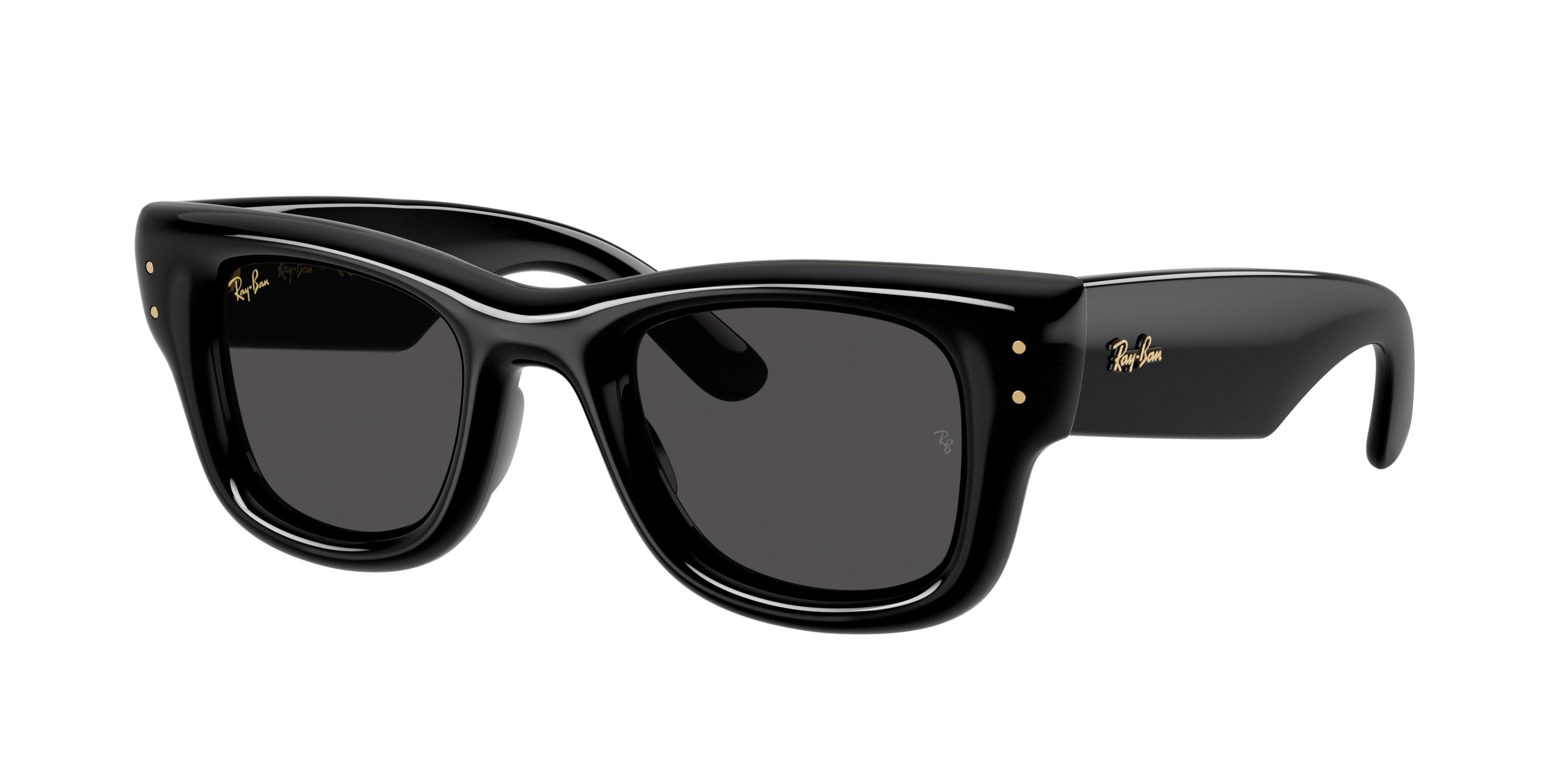 Ray-Ban A$AP Rocky Wayfarer Puffer Ultra Black Sunglasses &ndash; Polished Black - BLACK Thumbnail View 1