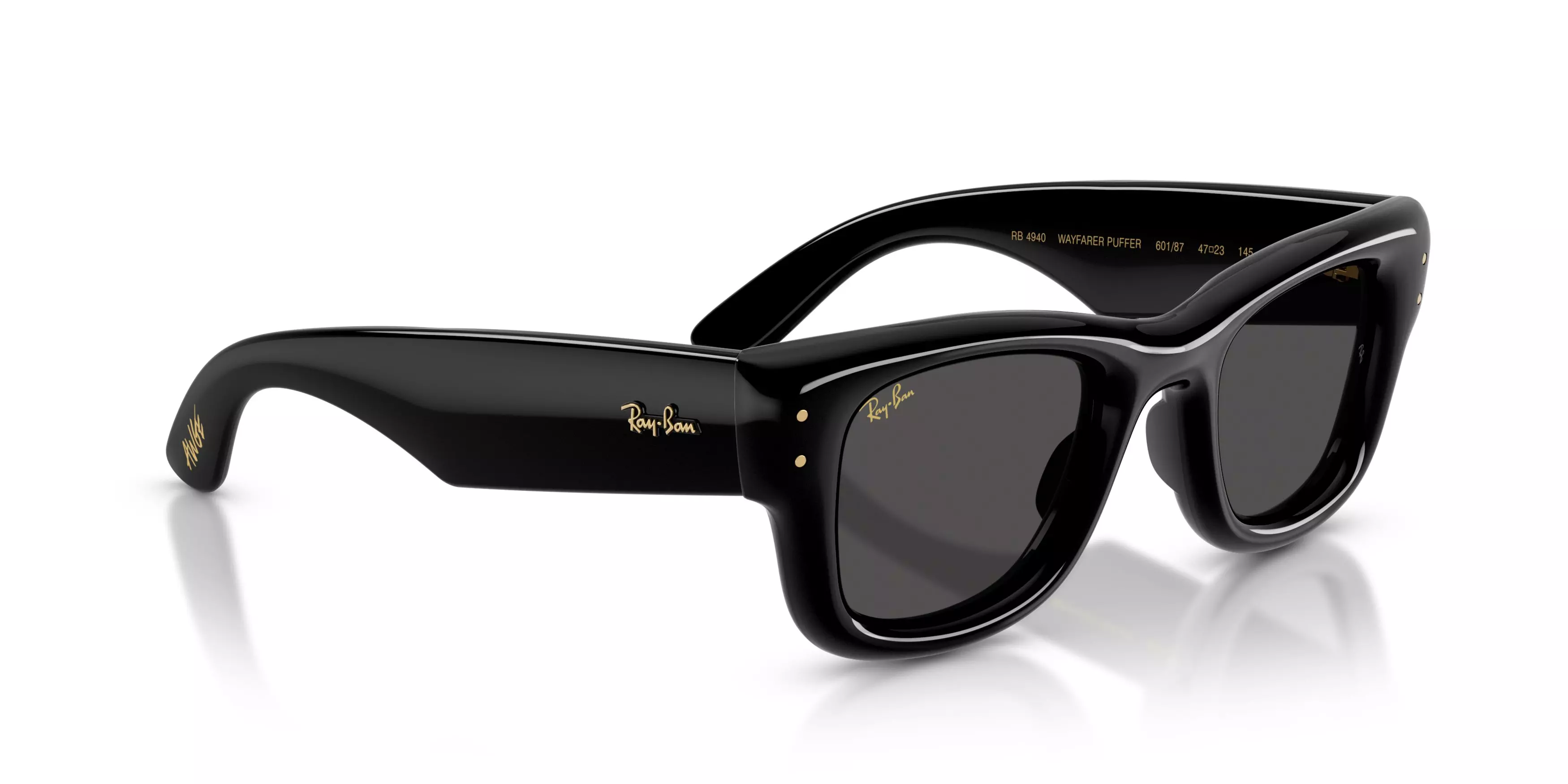 Ray-Ban A$AP Rocky Wayfarer Puffer Ultra Black Sunglasses – Polished Black - BLACK