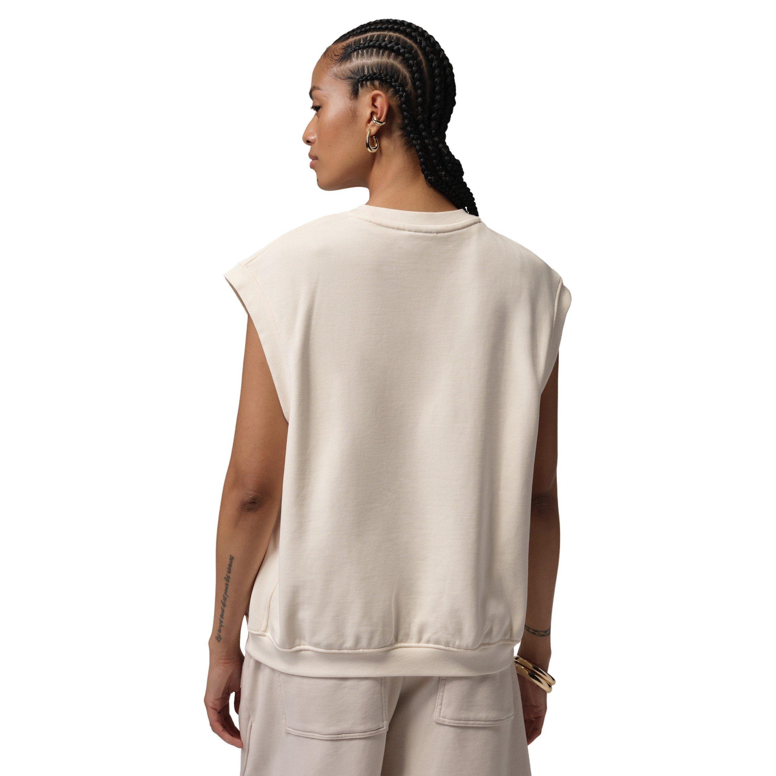 Jordan Women's Flight Fleece Vest - WHITE/BROWN Thumbnail View 2