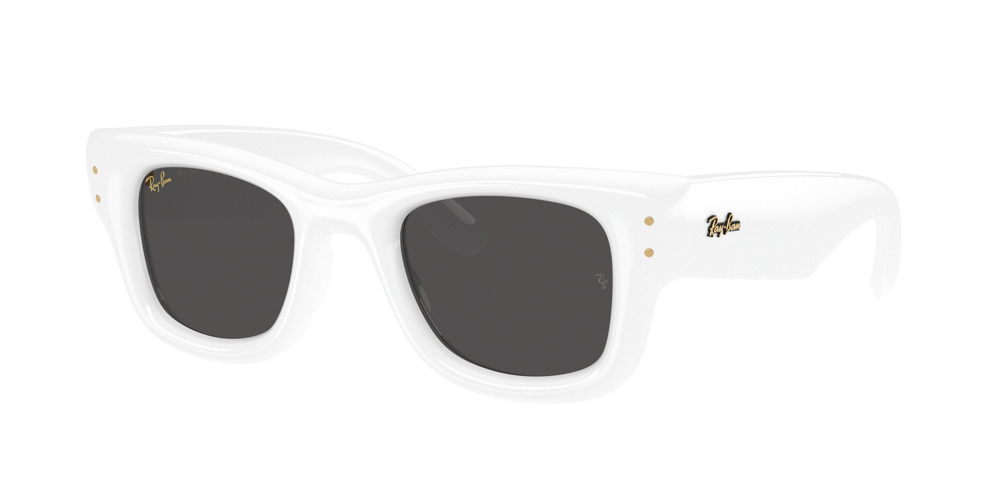 Ray-Ban A$AP Rocky Wayfarer Puffer Ultra Black Sunglasses &ndash; Polished White - WHITE/BLACK Thumbnail View 1