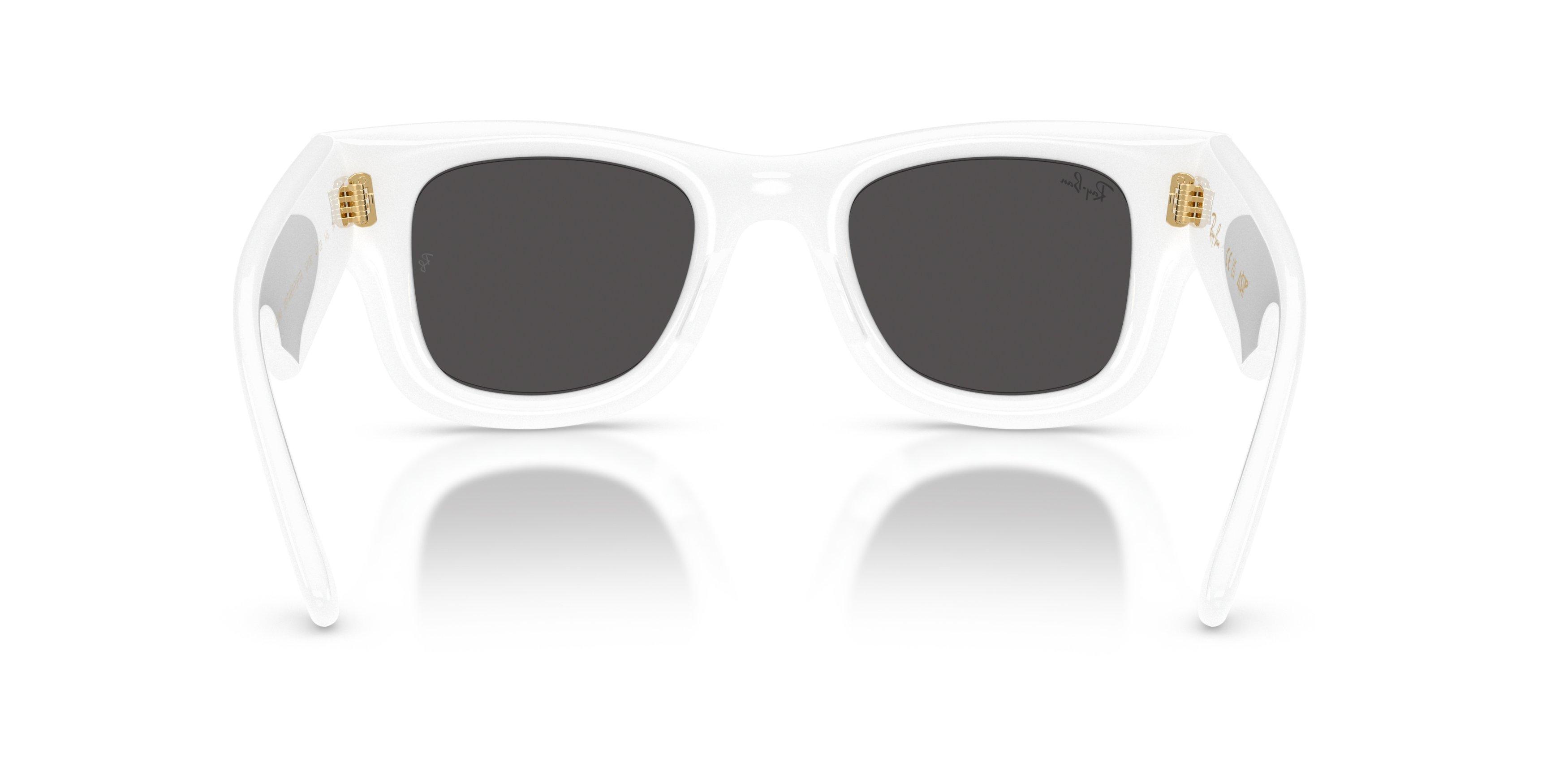 Ray-Ban A$AP Rocky Wayfarer Puffer Ultra Black Sunglasses &ndash; Polished White - WHITE/BLACK Thumbnail View 3