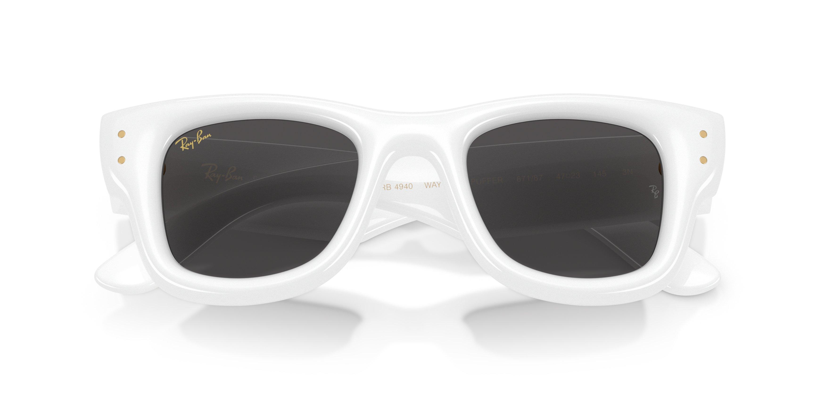 Ray-Ban A$AP Rocky Wayfarer Puffer Ultra Black Sunglasses &ndash; Polished White - WHITE/BLACK Thumbnail View 5