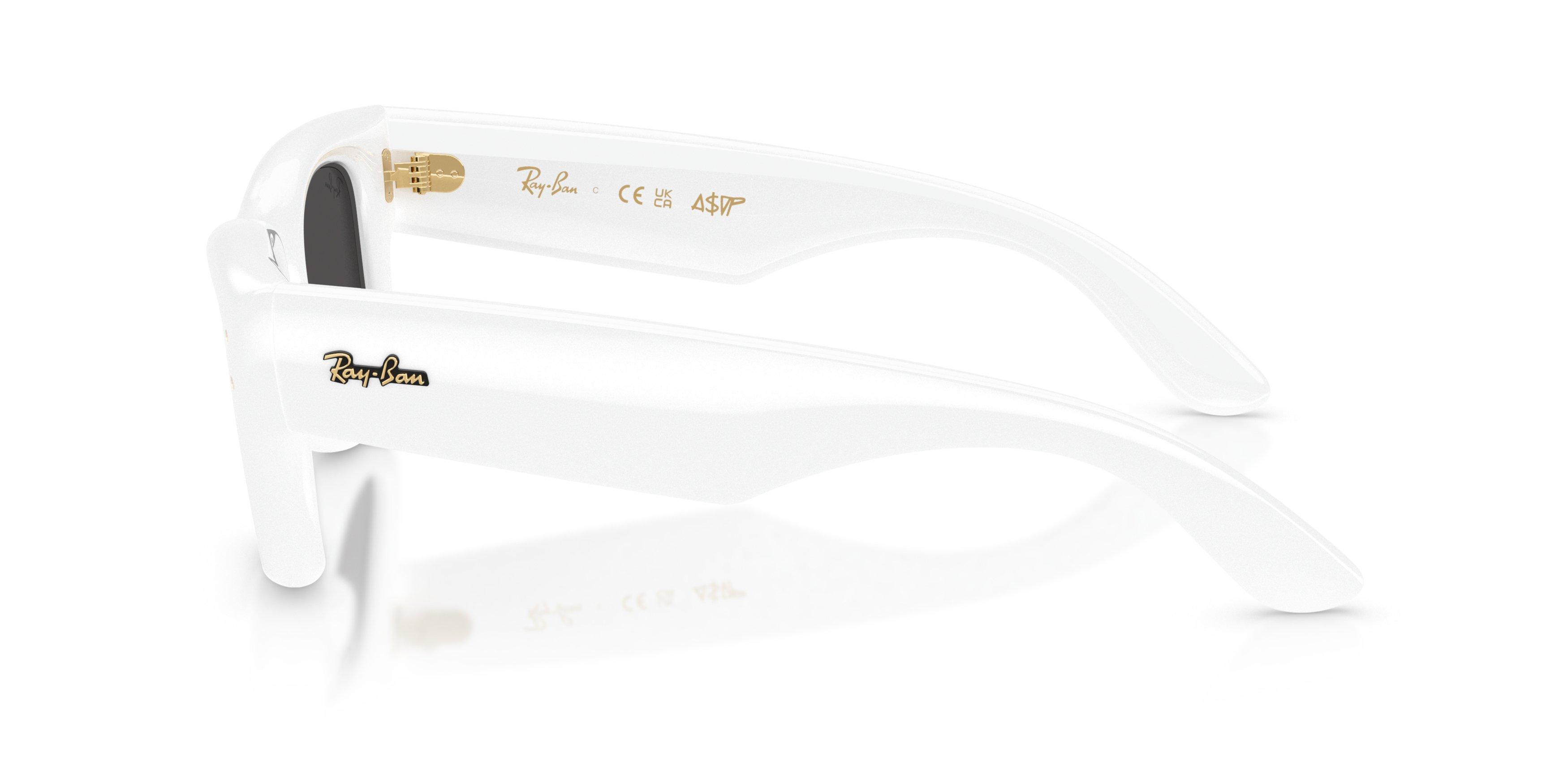 Ray-Ban A$AP Rocky Wayfarer Puffer Ultra Black Sunglasses &ndash; Polished White - WHITE/BLACK Thumbnail View 6