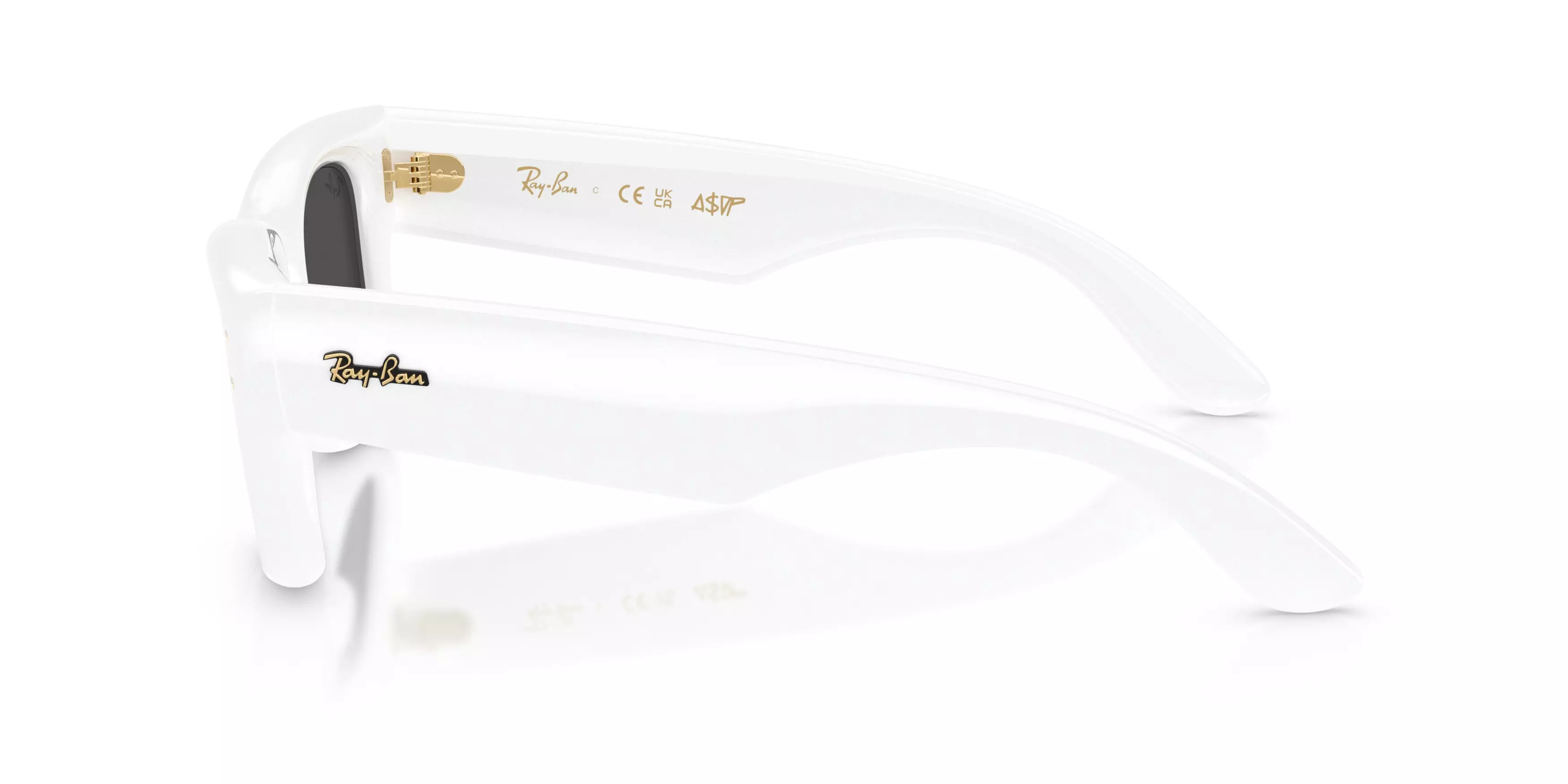 Ray-Ban A$AP Rocky Wayfarer Puffer Ultra Black Sunglasses – Polished White - WHITE/BLACK