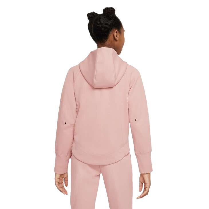 Nike Big Girls' Sportswear Tech Fleece Hoodie - Pink - PINK Thumbnail View 2