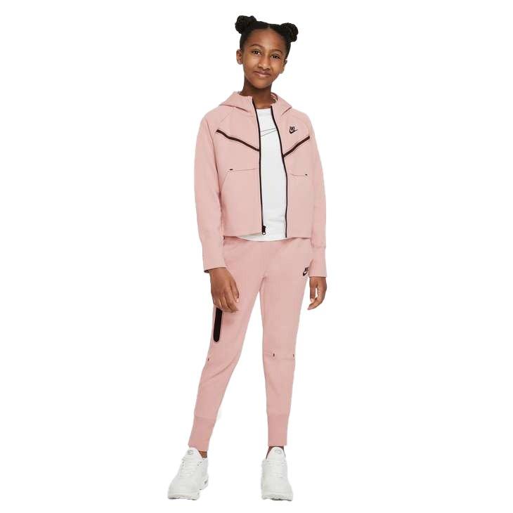 Nike Big Girls' Sportswear Tech Fleece Hoodie - Pink - PINK Thumbnail View 5