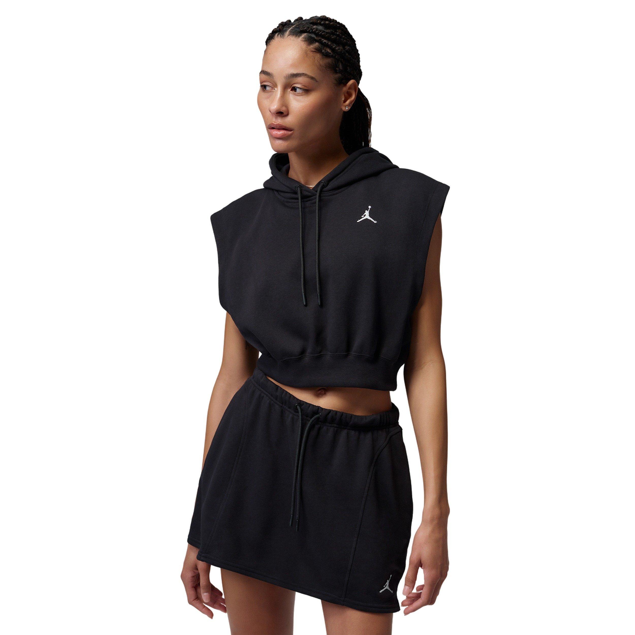 Jordan Women's Brooklyn Fleece French Terry Top - BLACK/WHITE Thumbnail View 1