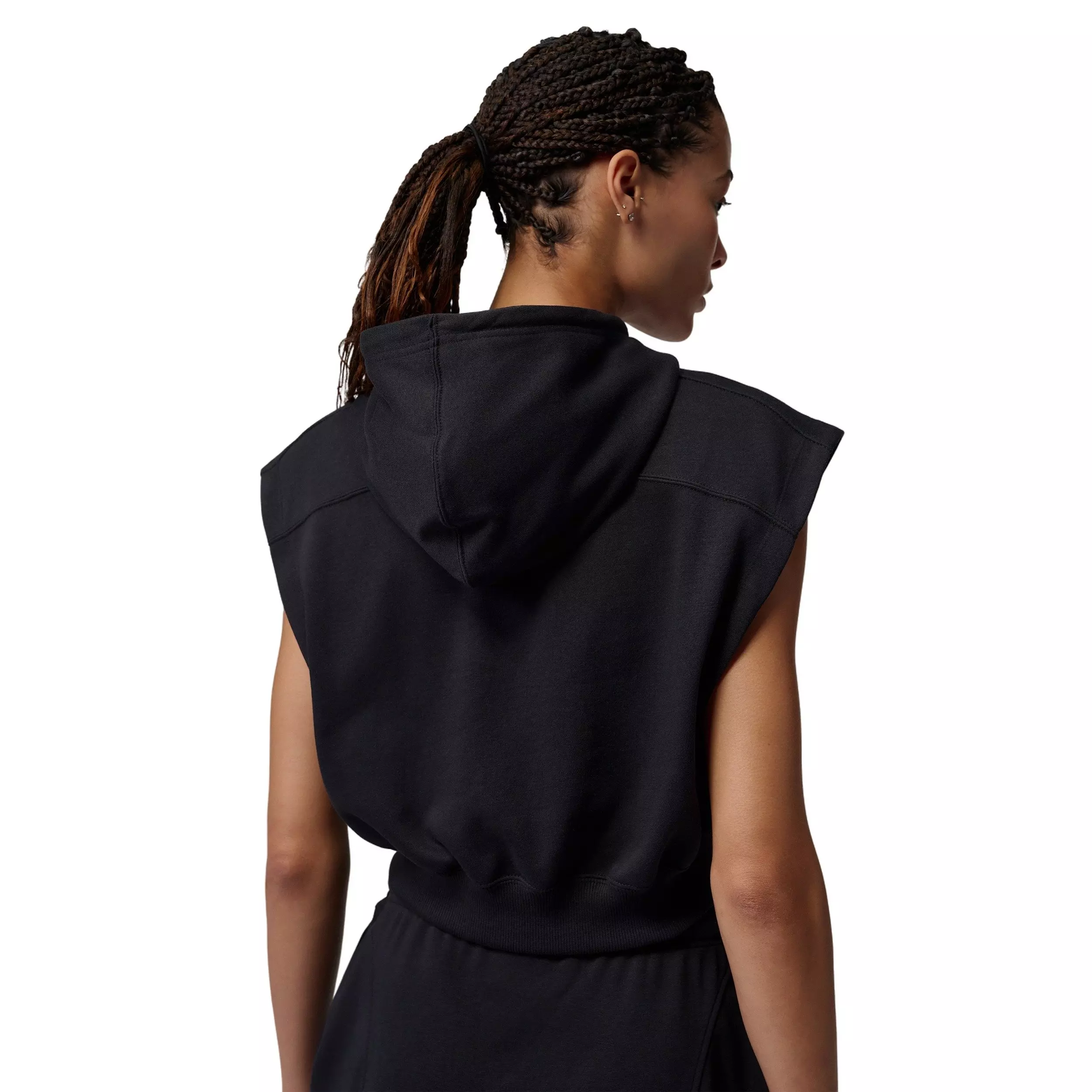 Jordan Women's Brooklyn Fleece French Terry Top - BLACK/WHITE