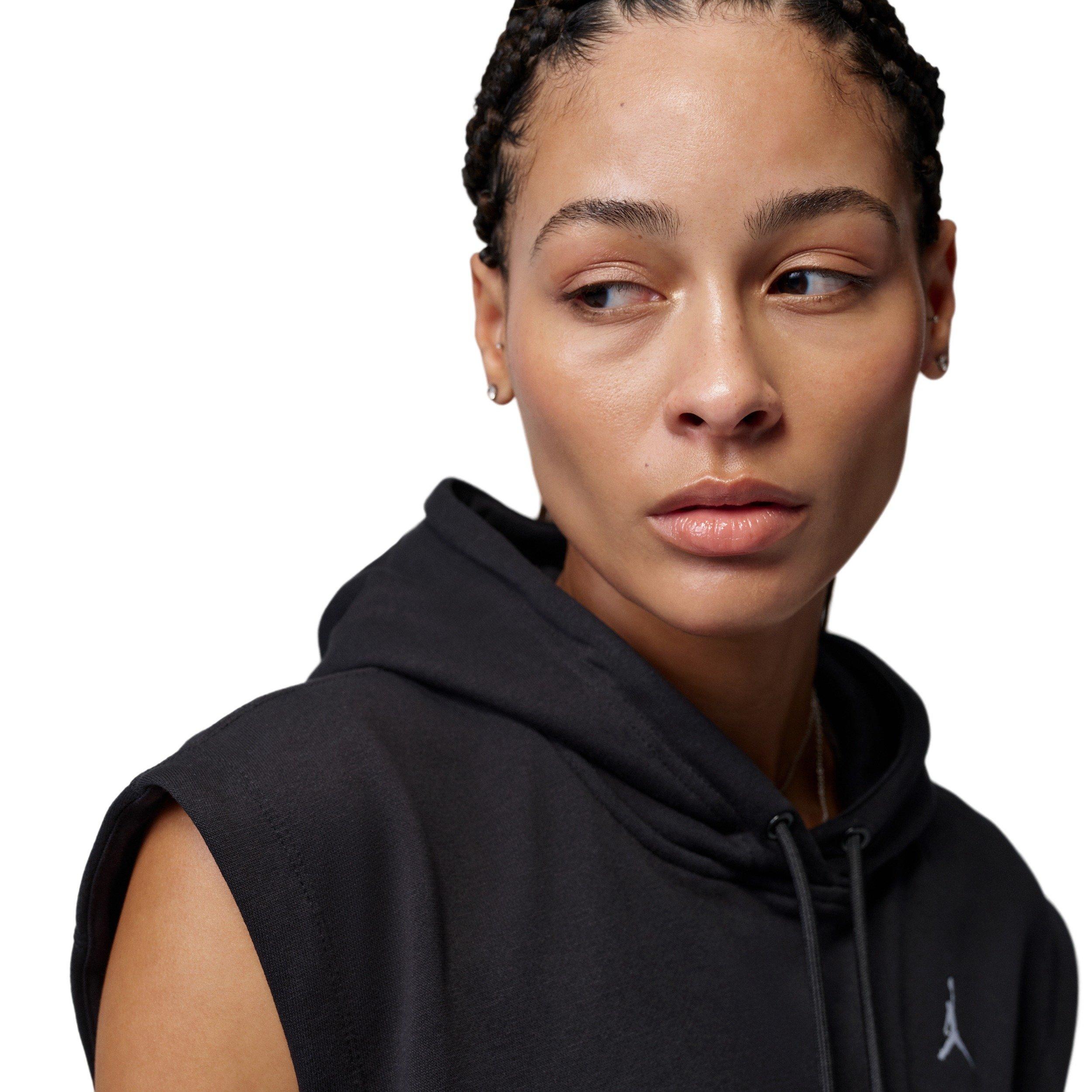 Jordan Women's Brooklyn Fleece French Terry Top - BLACK/WHITE Thumbnail View 3