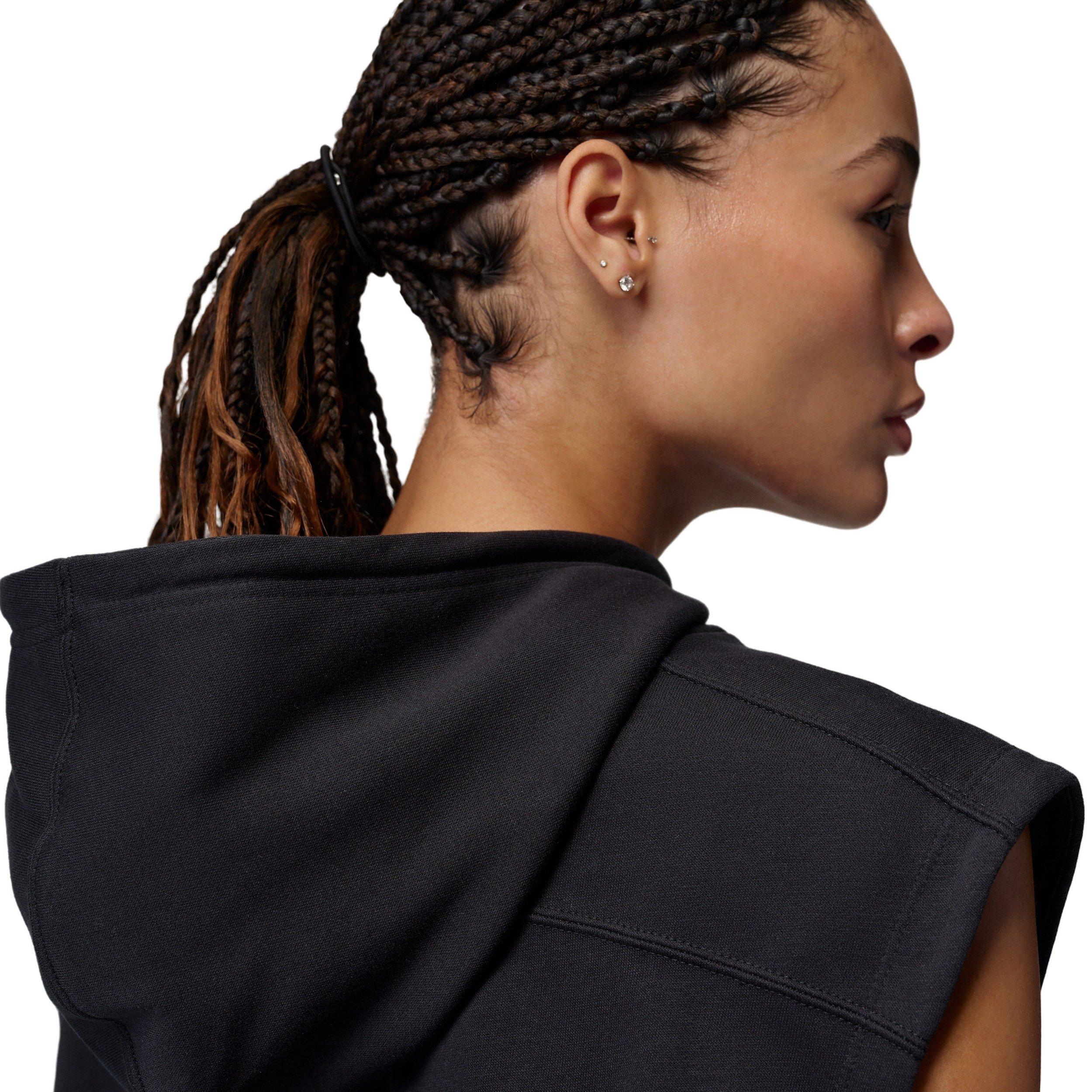 Jordan Women's Brooklyn Fleece French Terry Top - BLACK/WHITE Thumbnail View 5