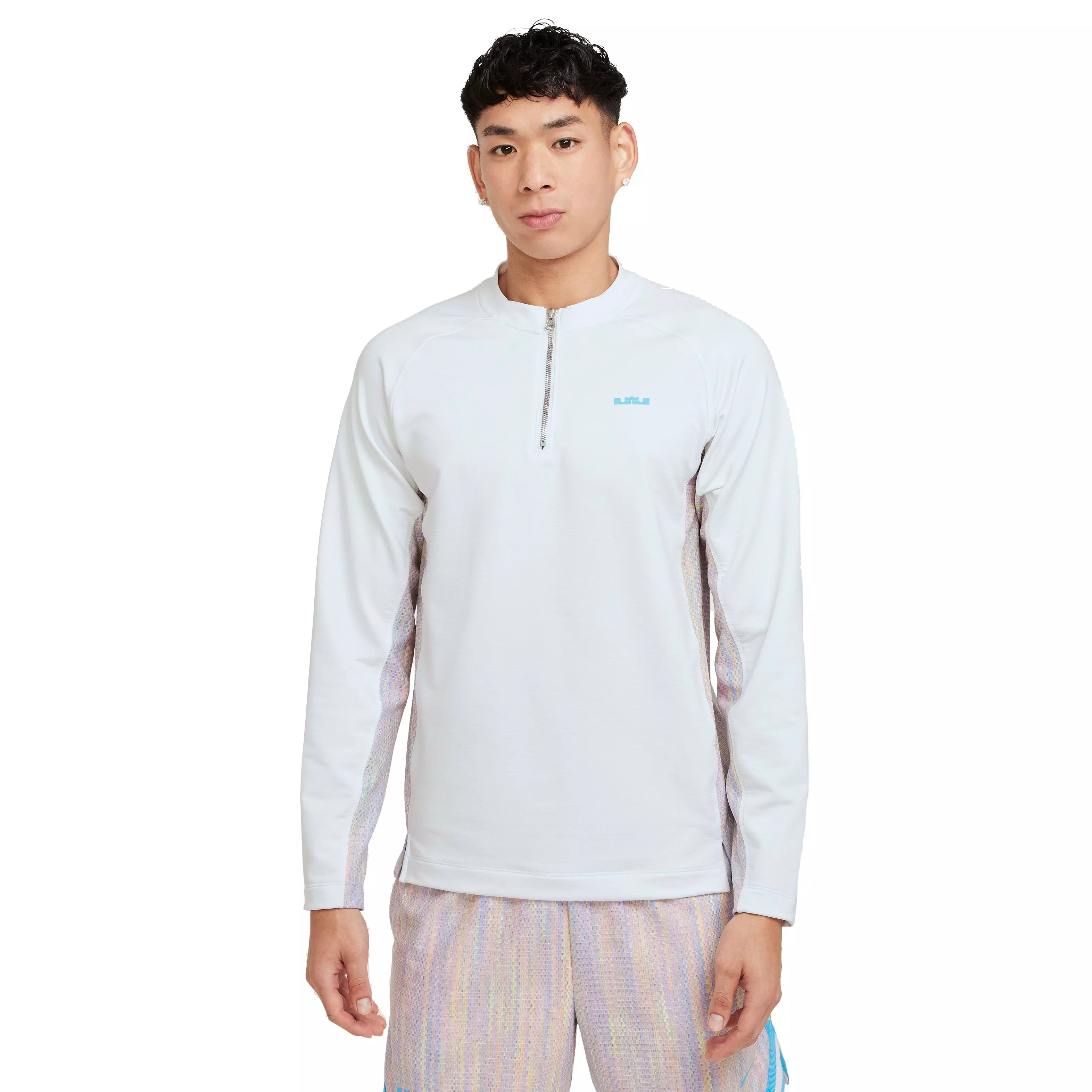 Nike Men's LeBron Dri-FIT DNA 1/4 Zip Basketball Top - WHITE/PURPLE