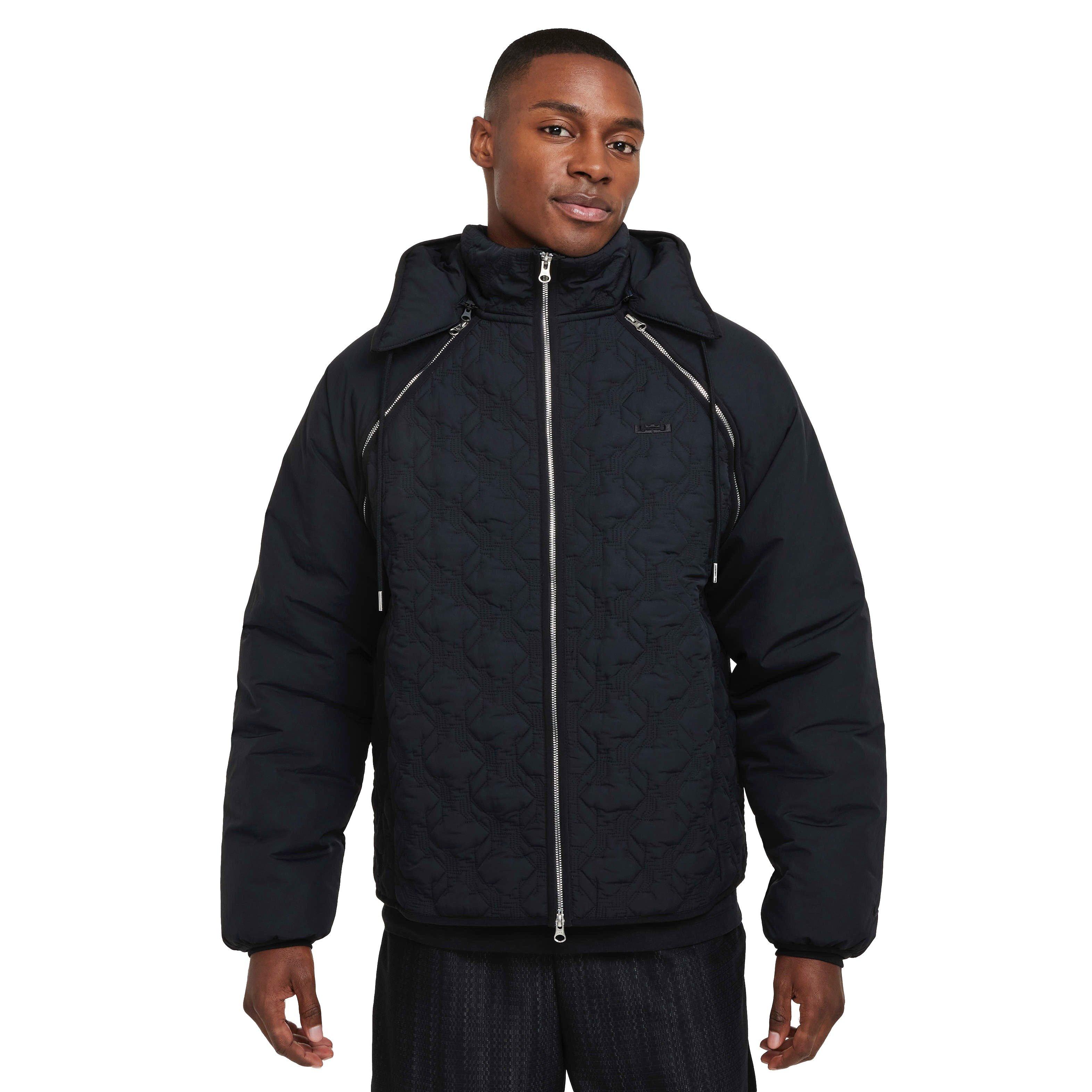 Nike Men's Lebron James Therma-FIT ADV Insulated Filled Basketball Jacket - BLACK Thumbnail View 1