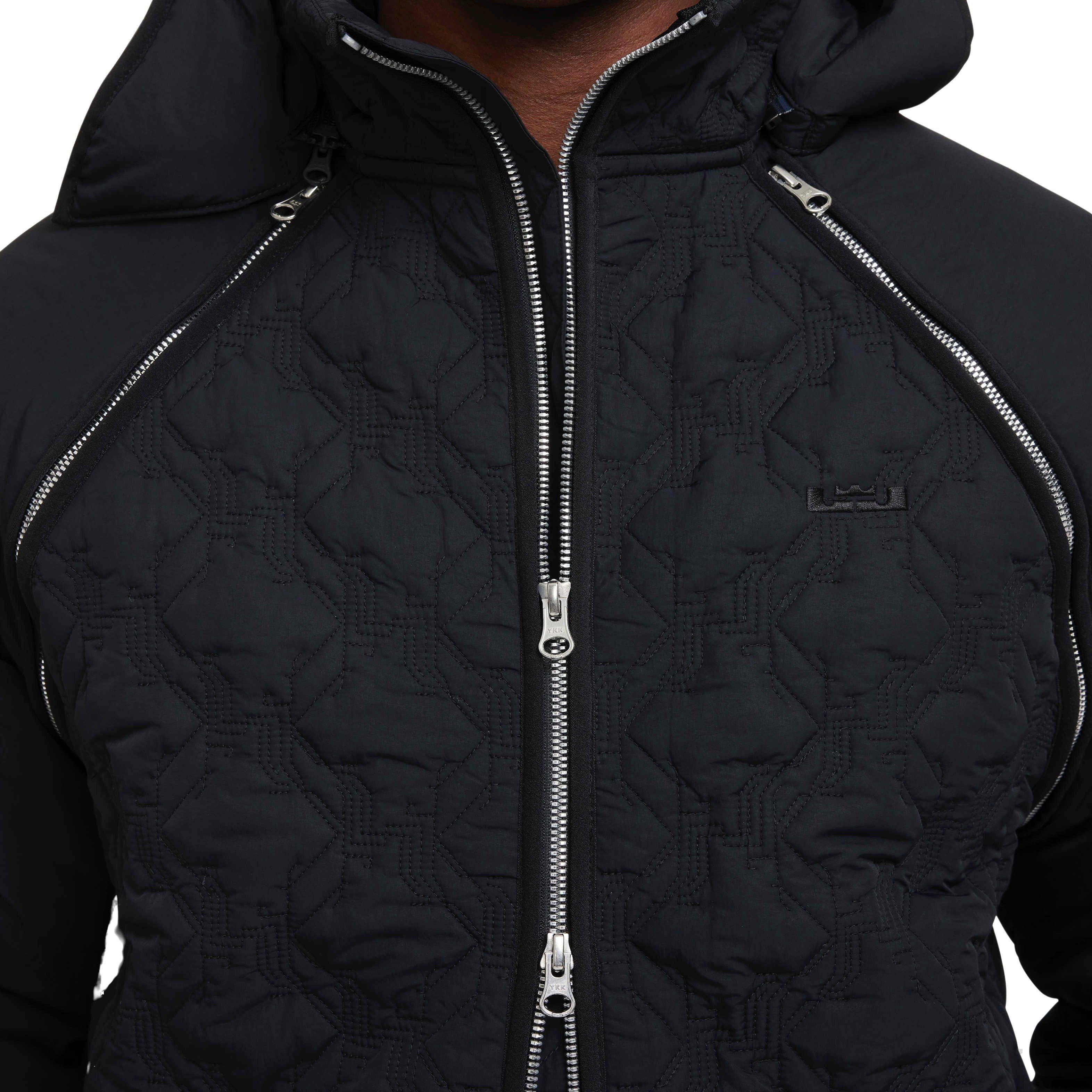 Nike Men's Lebron James Therma-FIT ADV Insulated Filled Basketball Jacket - BLACK Thumbnail View 6