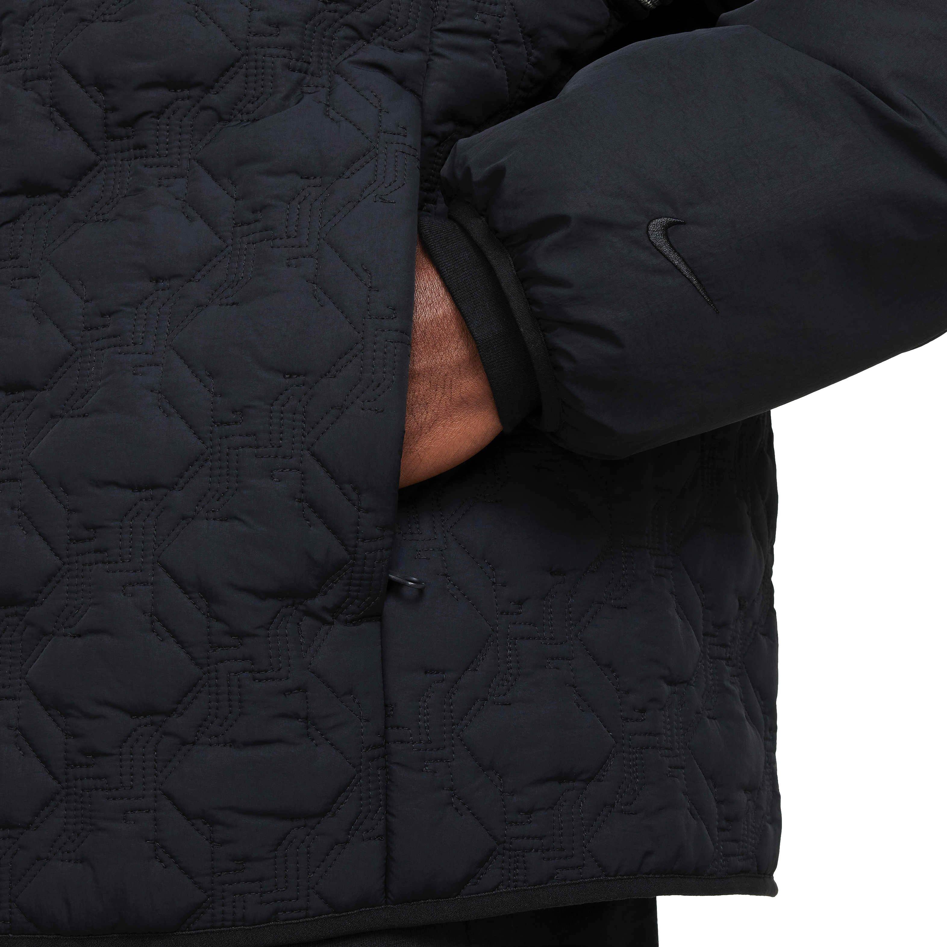 Nike Men's Lebron James Therma-FIT ADV Insulated Filled Basketball Jacket - BLACK Thumbnail View 7