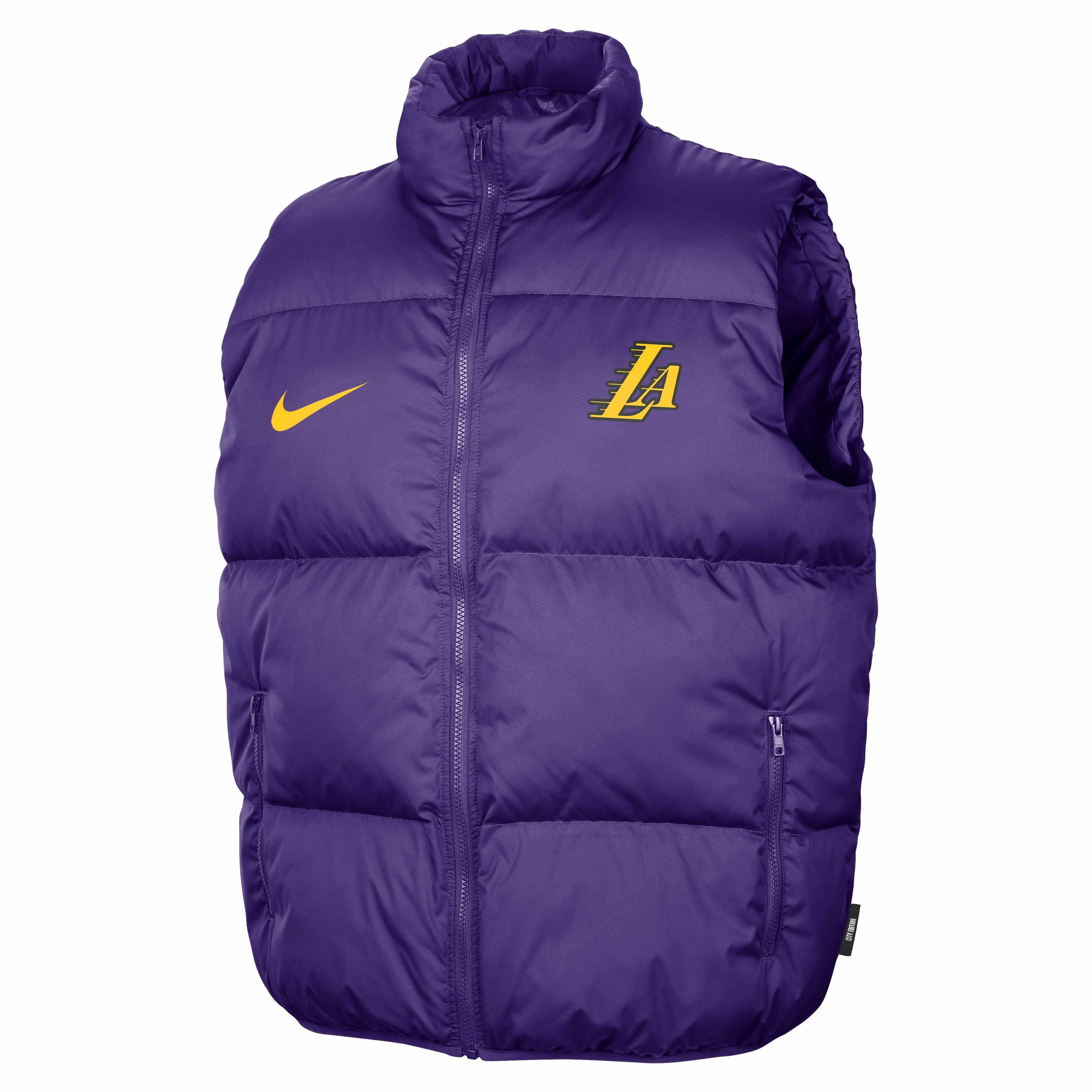 Nike Men's NBA LA Lakers CE Puffer Vest - PURPLE Thumbnail View 1
