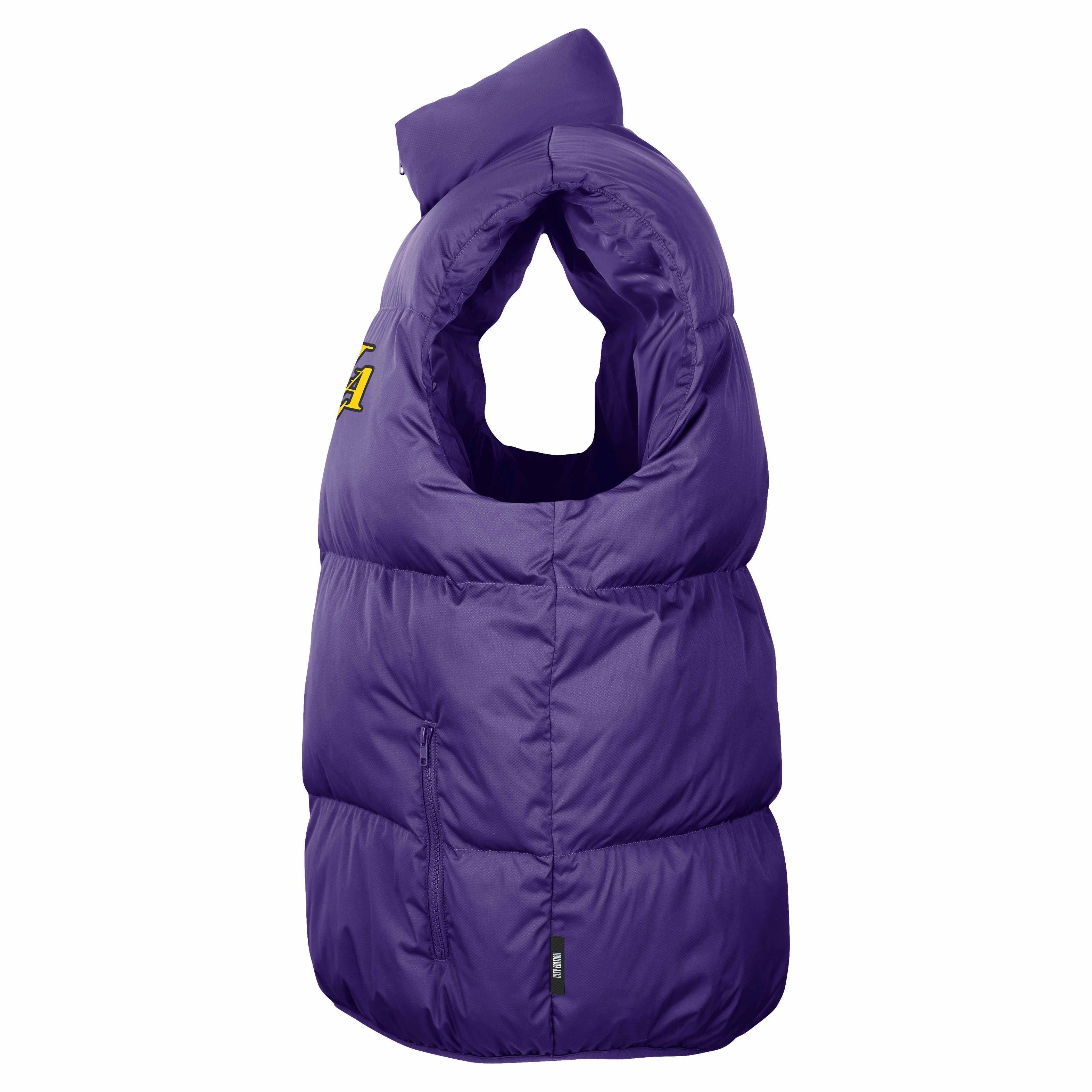 Nike Men's NBA LA Lakers CE Puffer Vest - PURPLE Thumbnail View 3